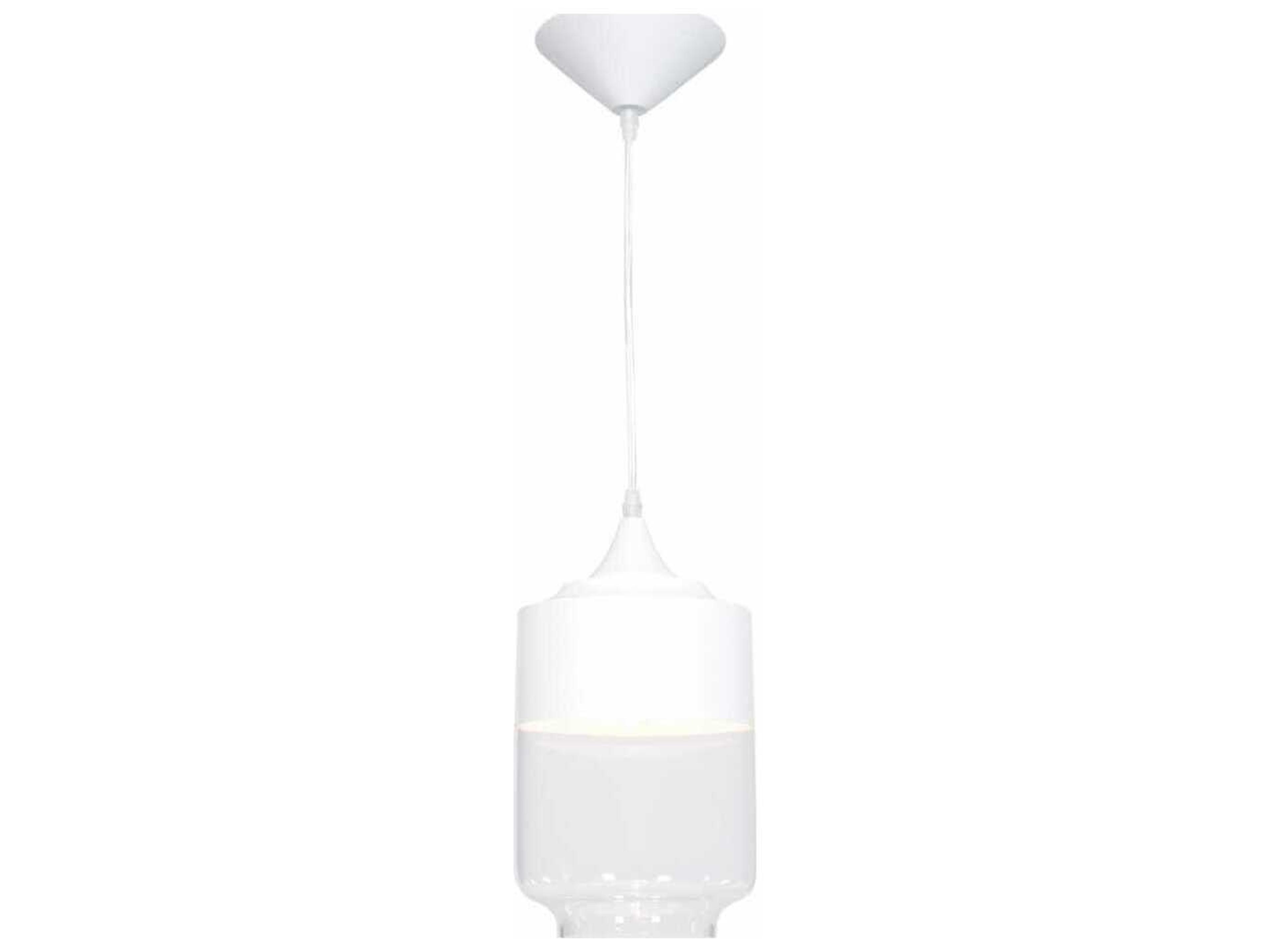 Avenue Lighting Robertson Blvd 1-Light White Cylinder Pendant
