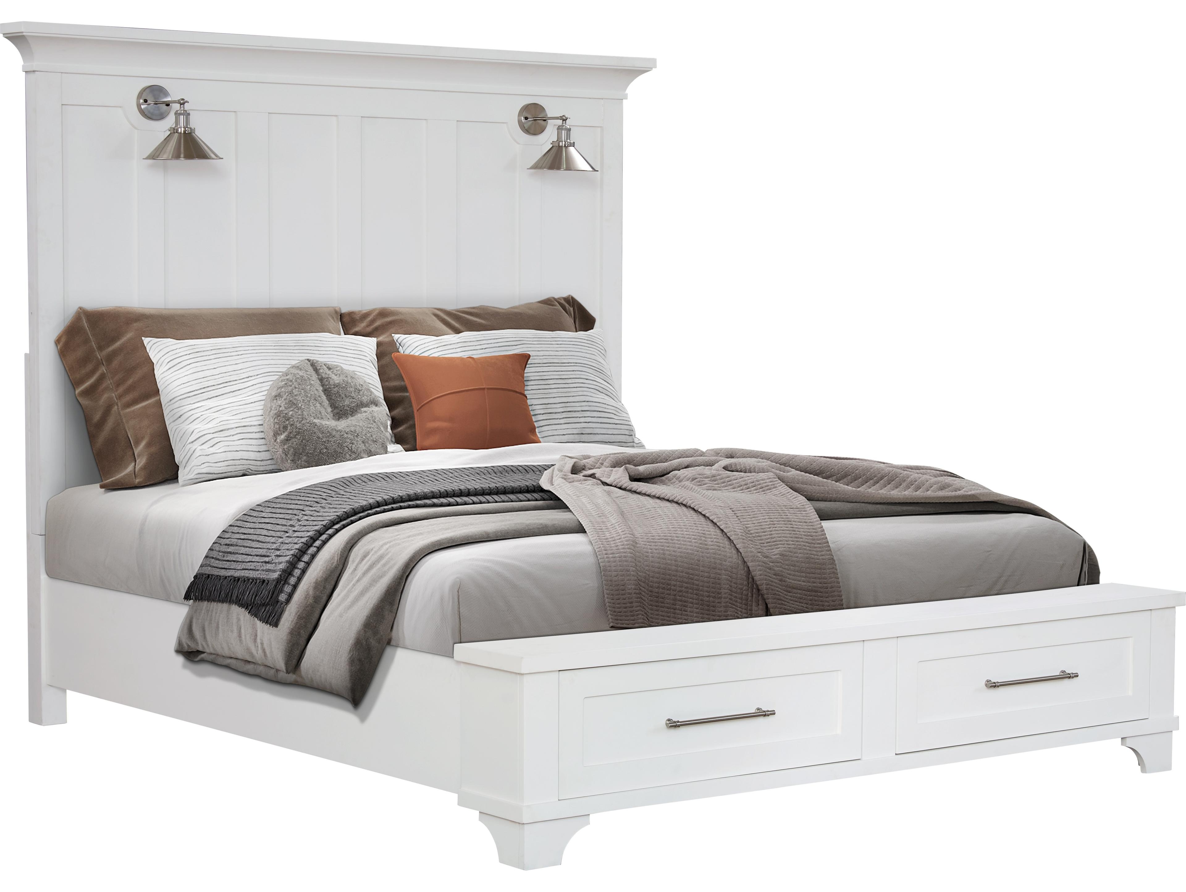 Avalon Furniture White Pine Wood King Platform Bed
