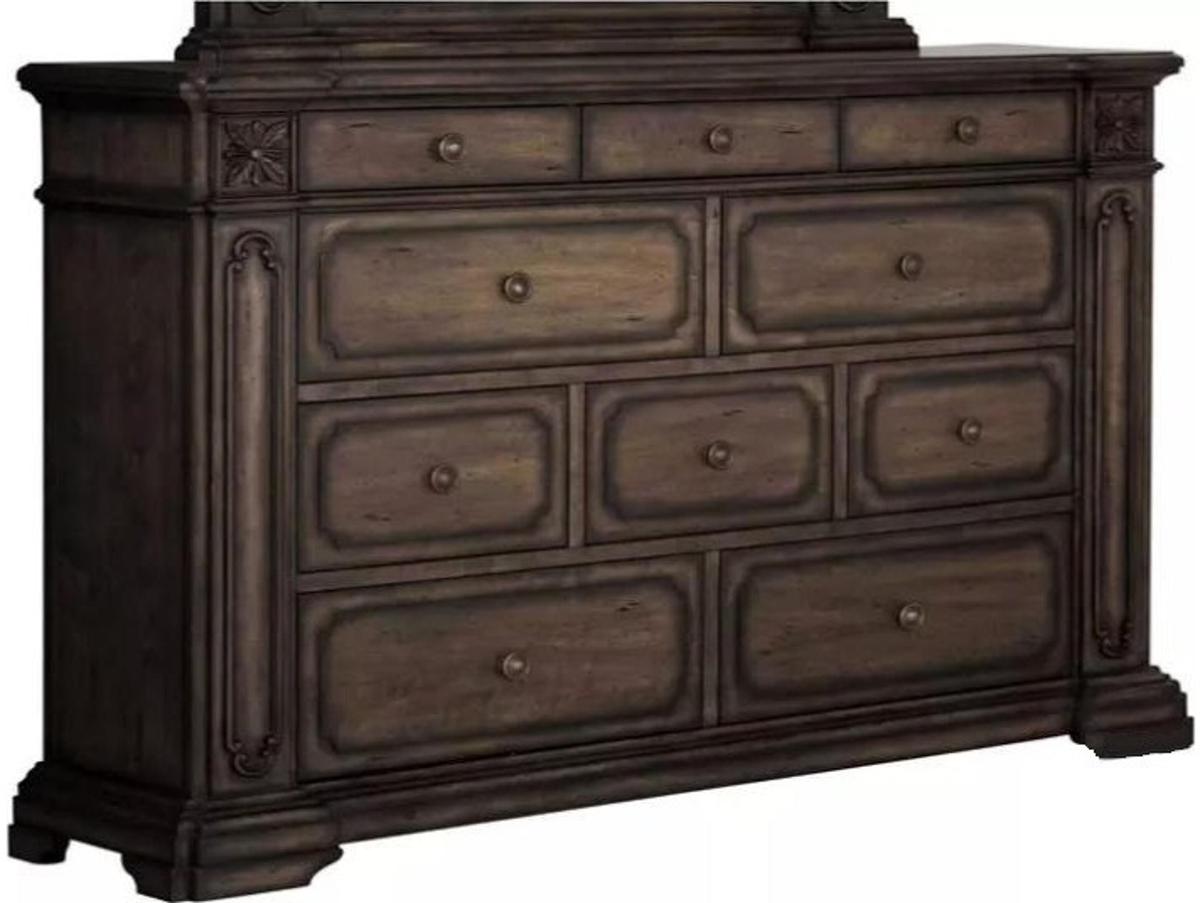 Brown Birch Wood Double Dresser