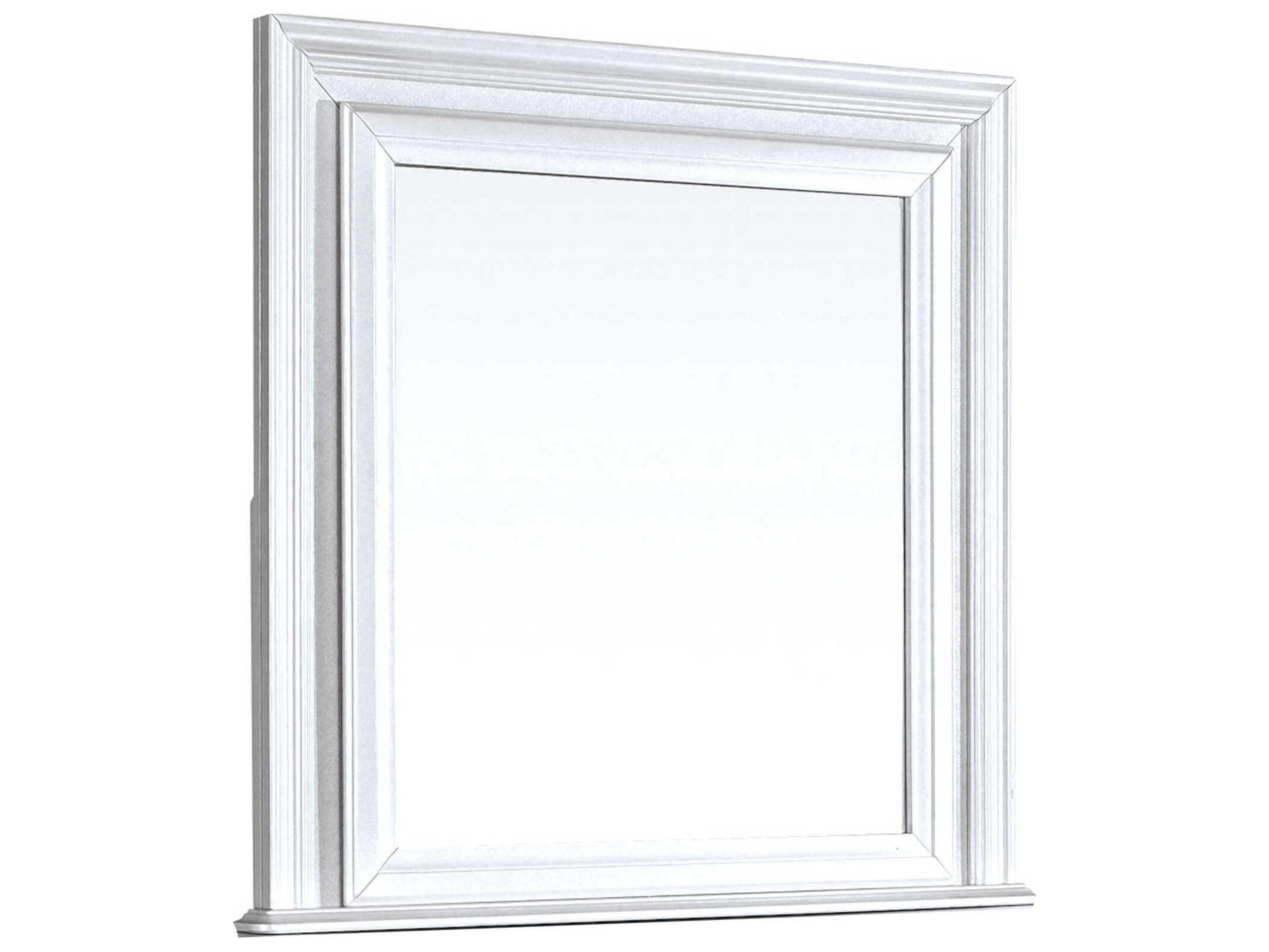Avalon Furniture White Pearl Square Dresser Mirror