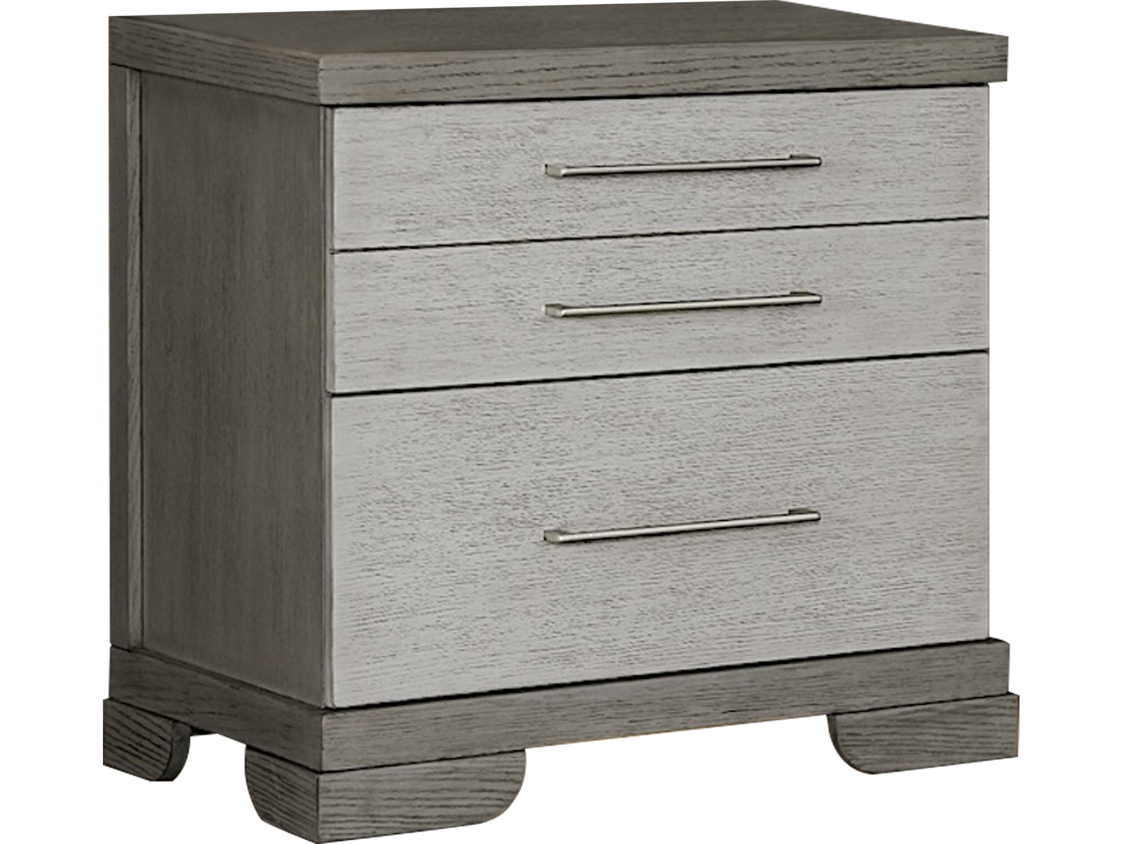 Avalon Furniture 3-Drawers Gray Rubberwood Nightstand