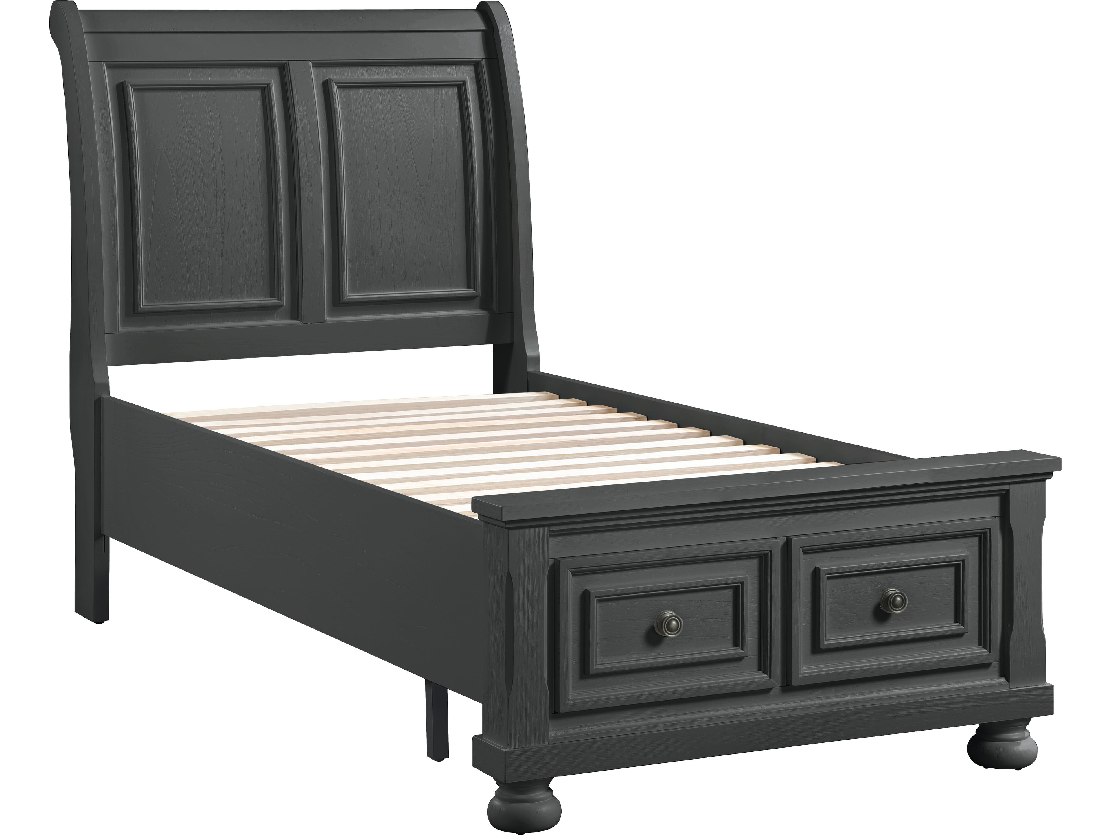 Avalon Furniture Gray Pine Wood Twin Sleigh Bed