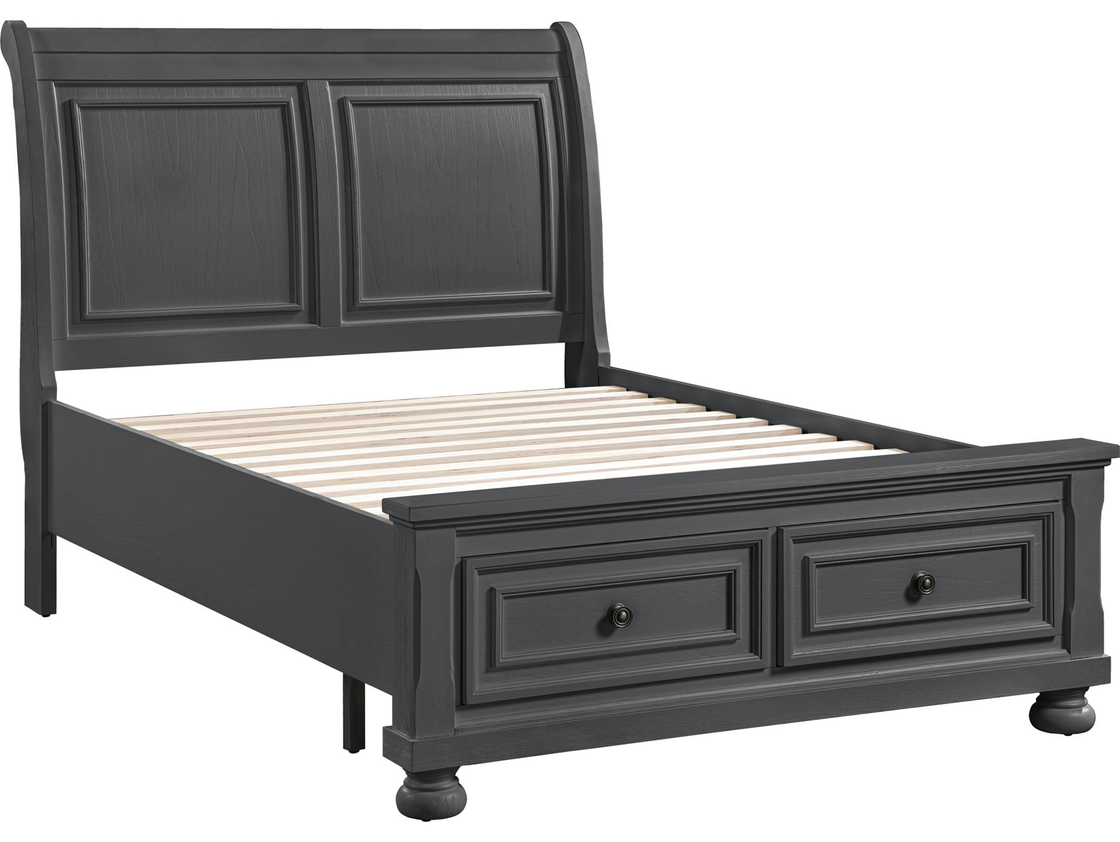 Avalon Furniture Gray Pine Wood Full Sleigh Bed