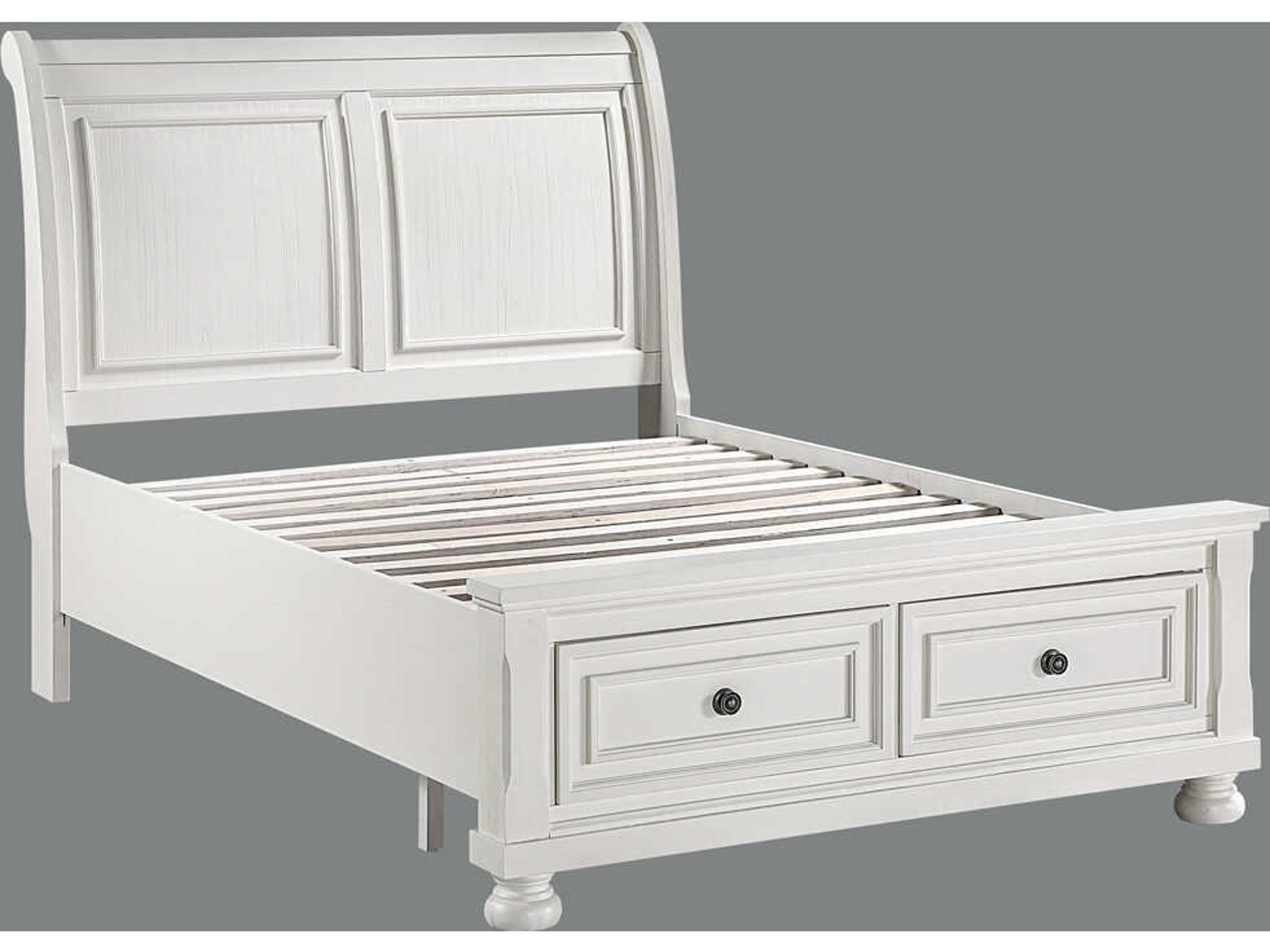 Avalon Furniture Oyster White Pine Wood Full Sleigh Bed