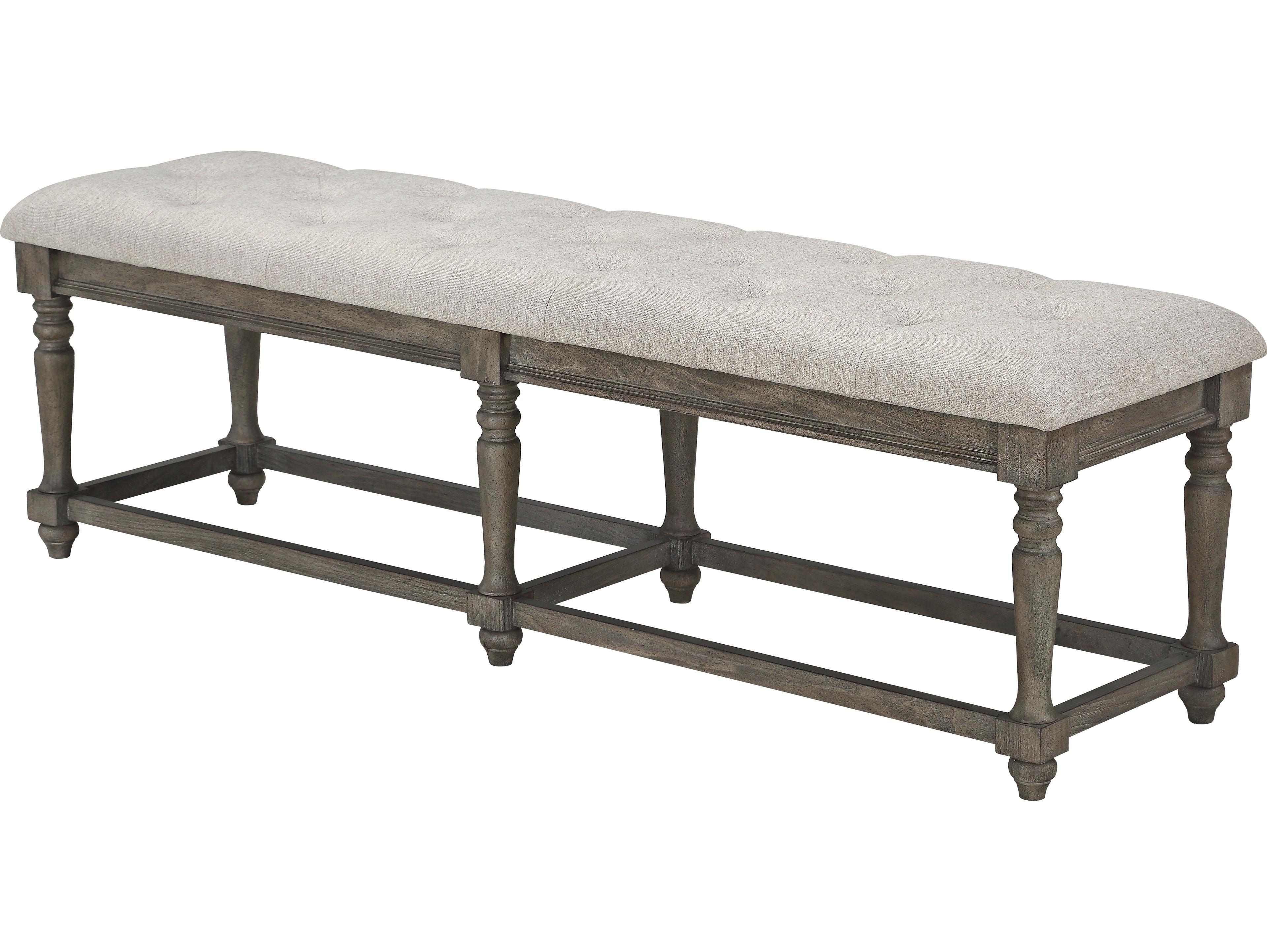 Avalon Furniture Sandblasted Gray Upholstered Accent Bench