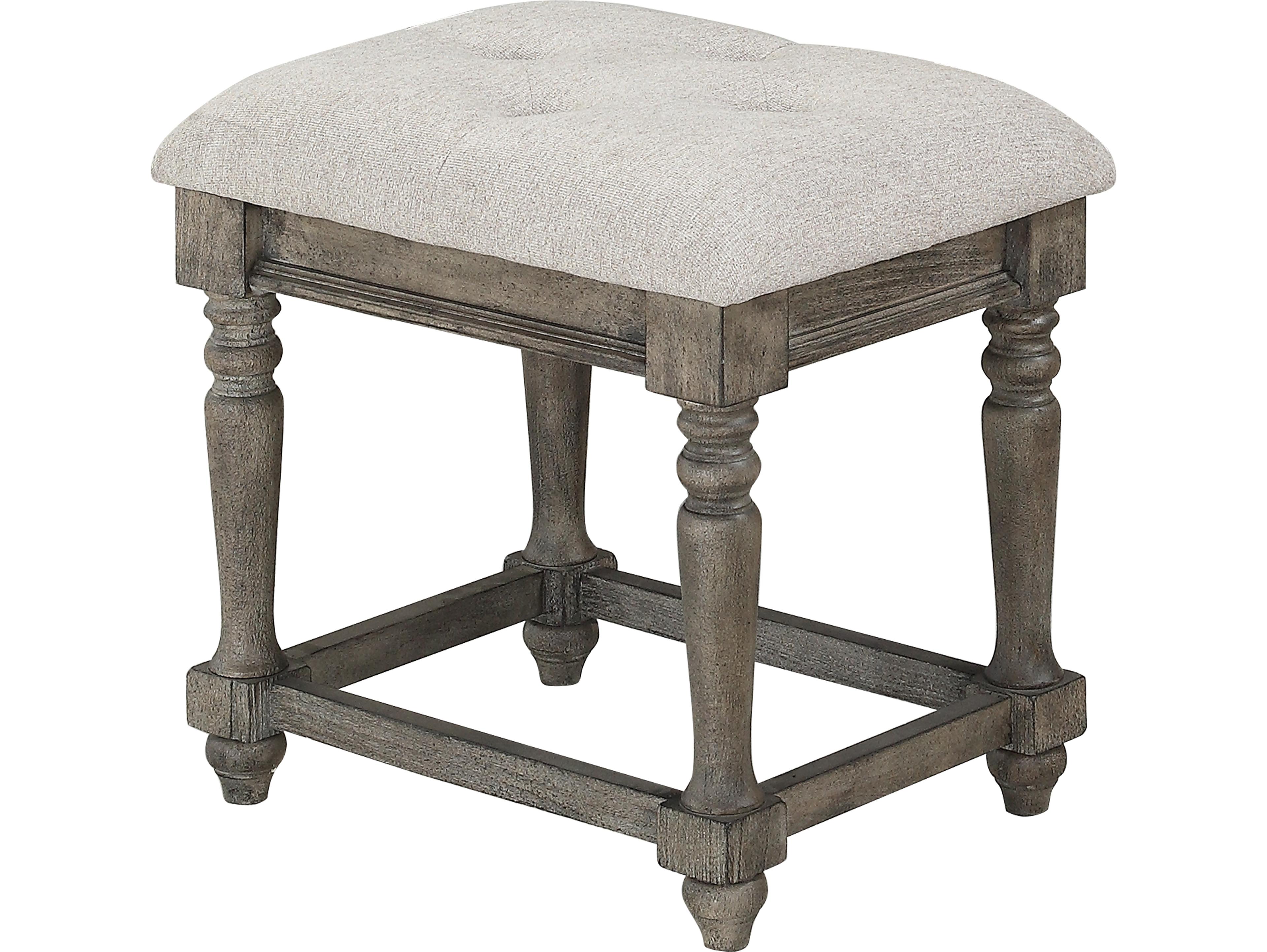Avalon Furniture Grey Upholstered Accent Stool