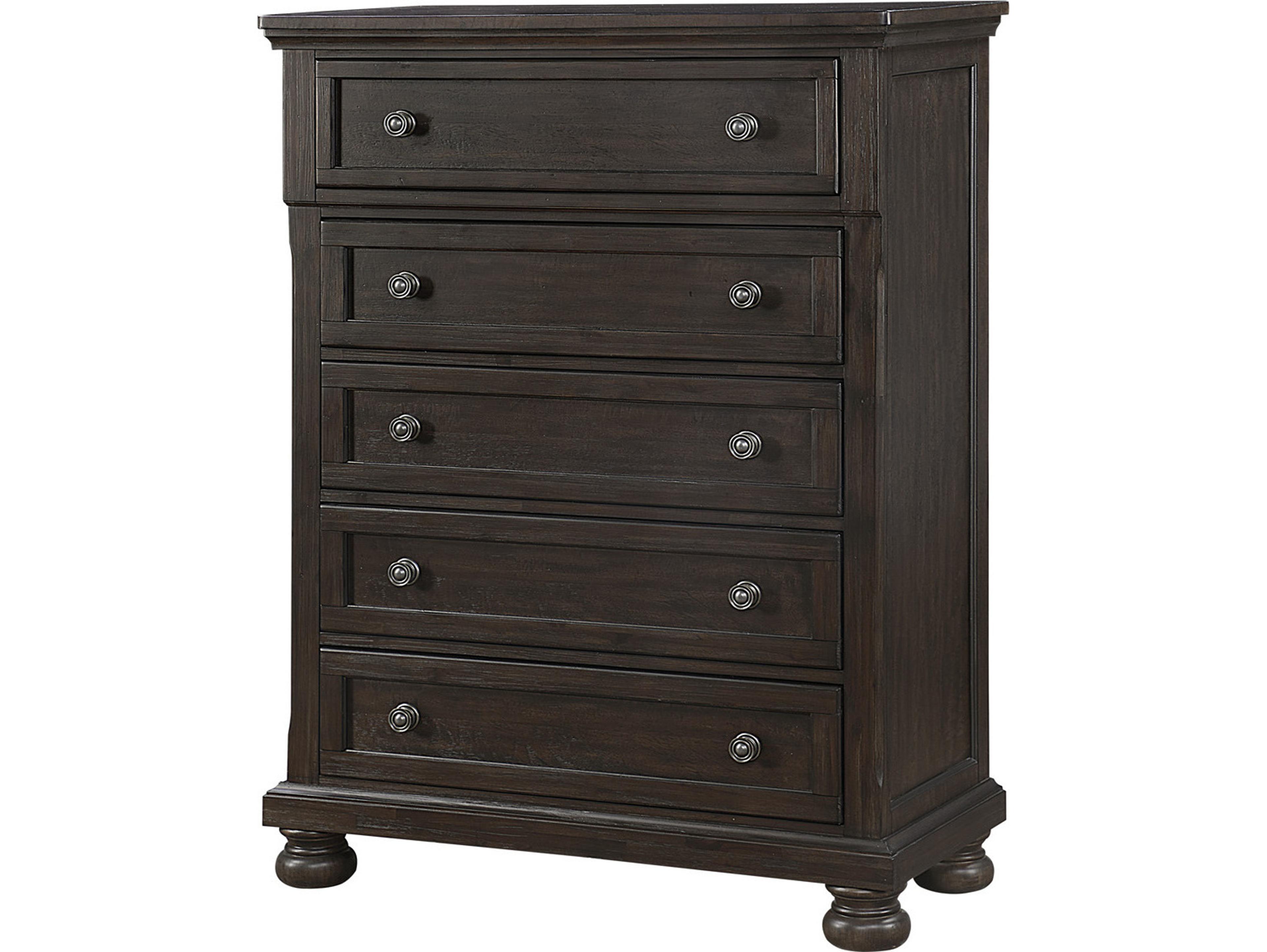 Avalon Furniture Brushed Brown Acacia Pine Wood Accent Chest