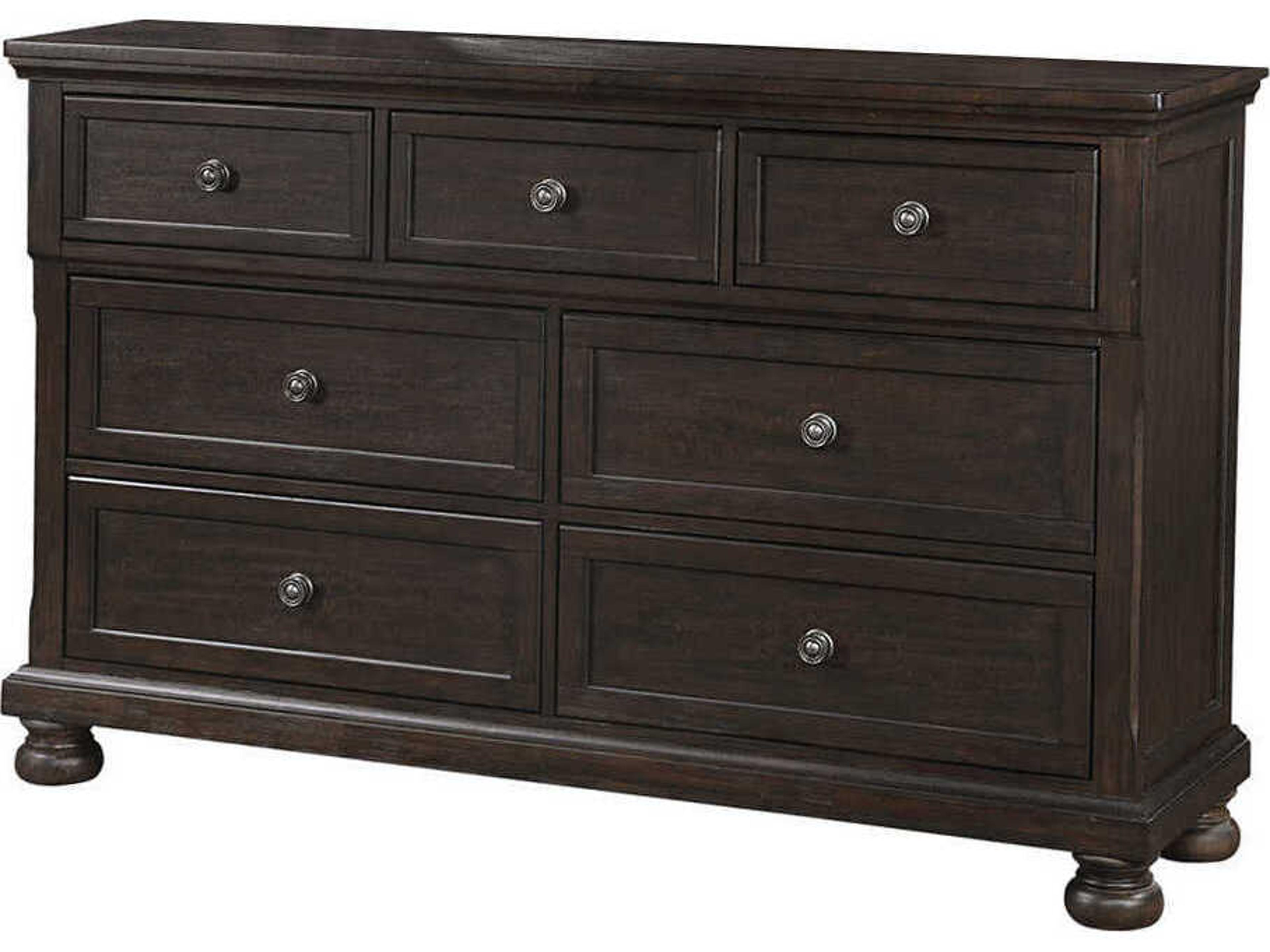 7-Drawers Pine Wood Double Dresser
