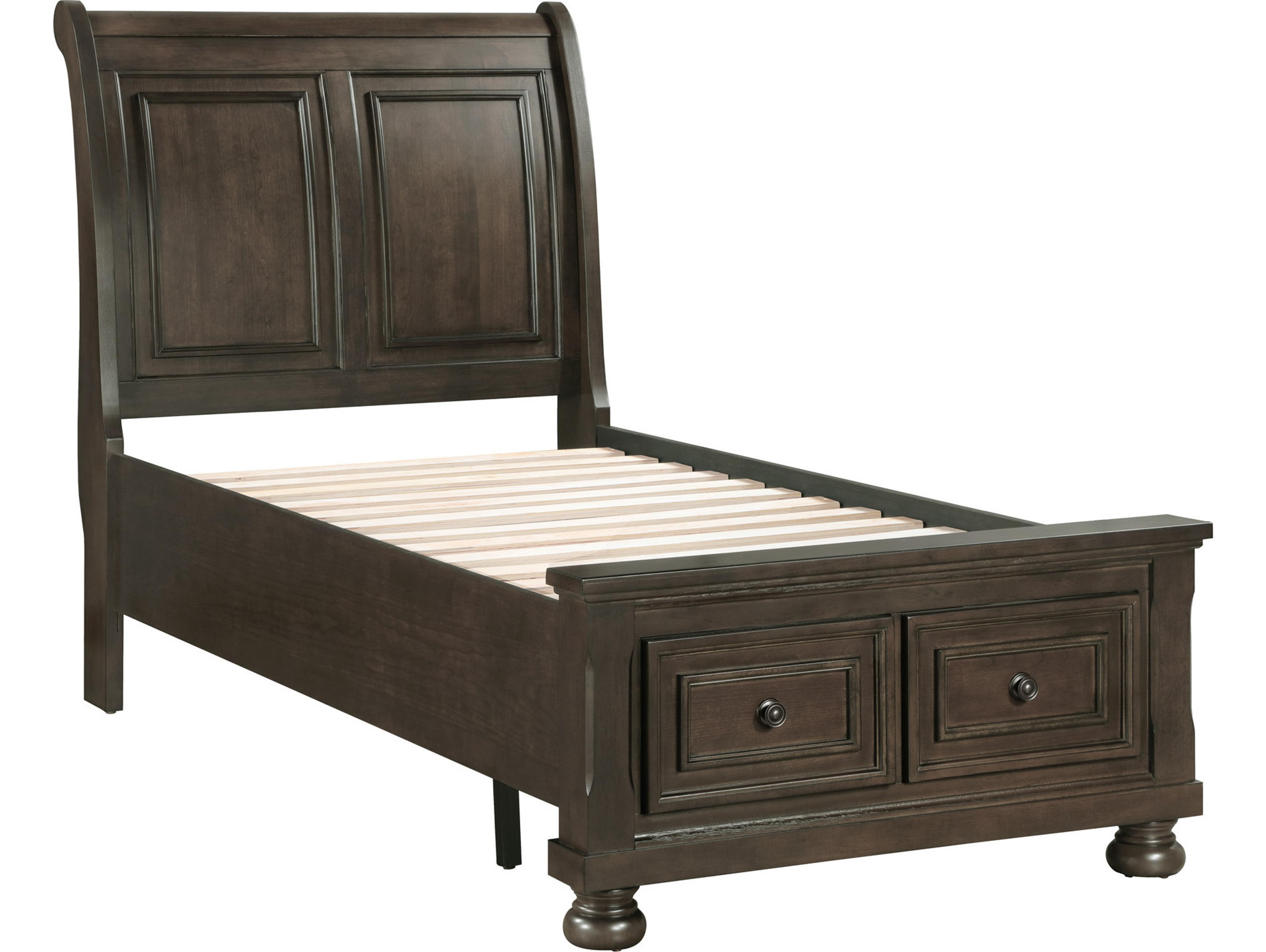 Avalon Furniture Acacia Brown Wood Twin Sleigh Bed