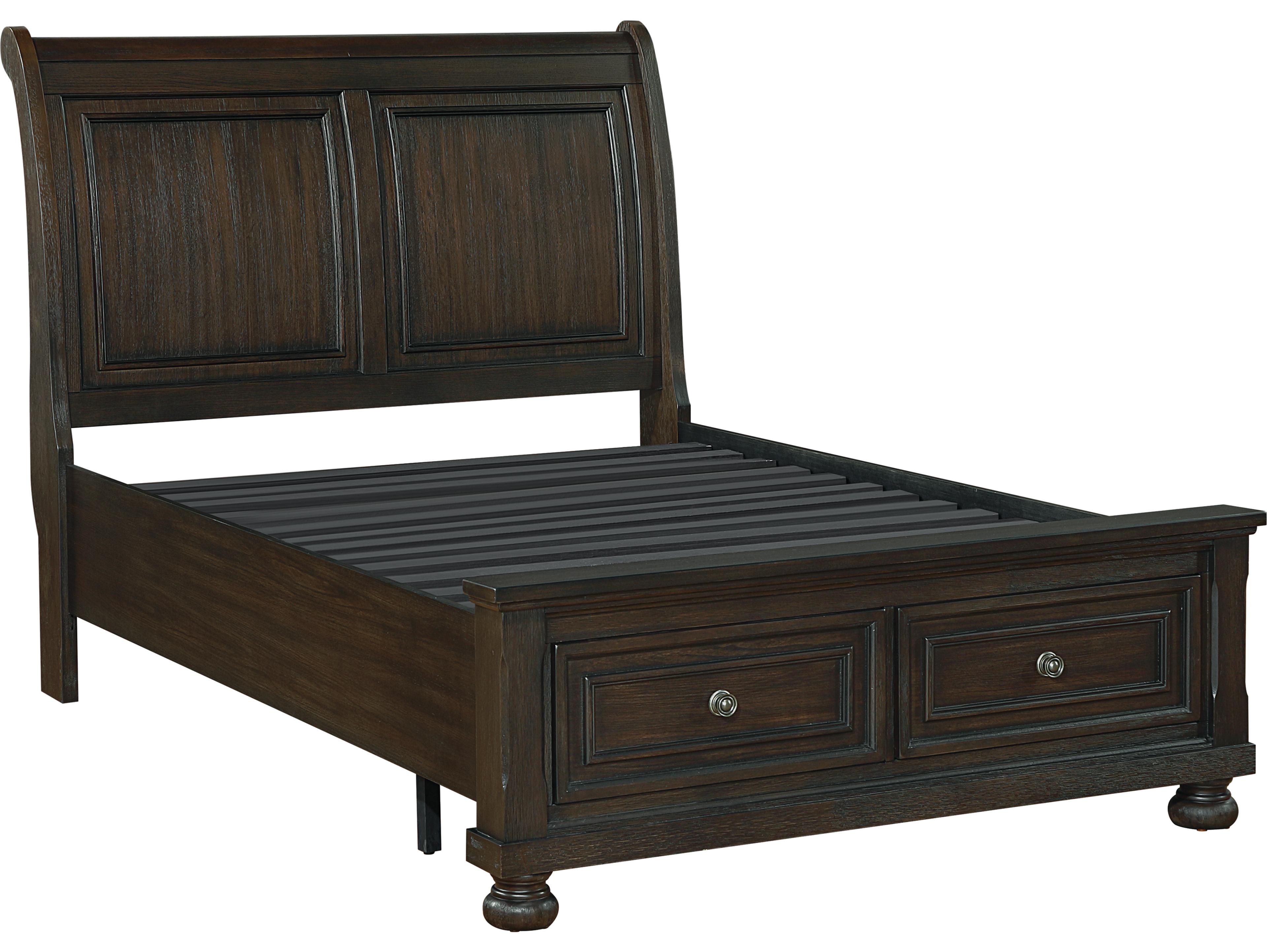 Avalon Furniture Acacia Brown Wood Full Sleigh Bed