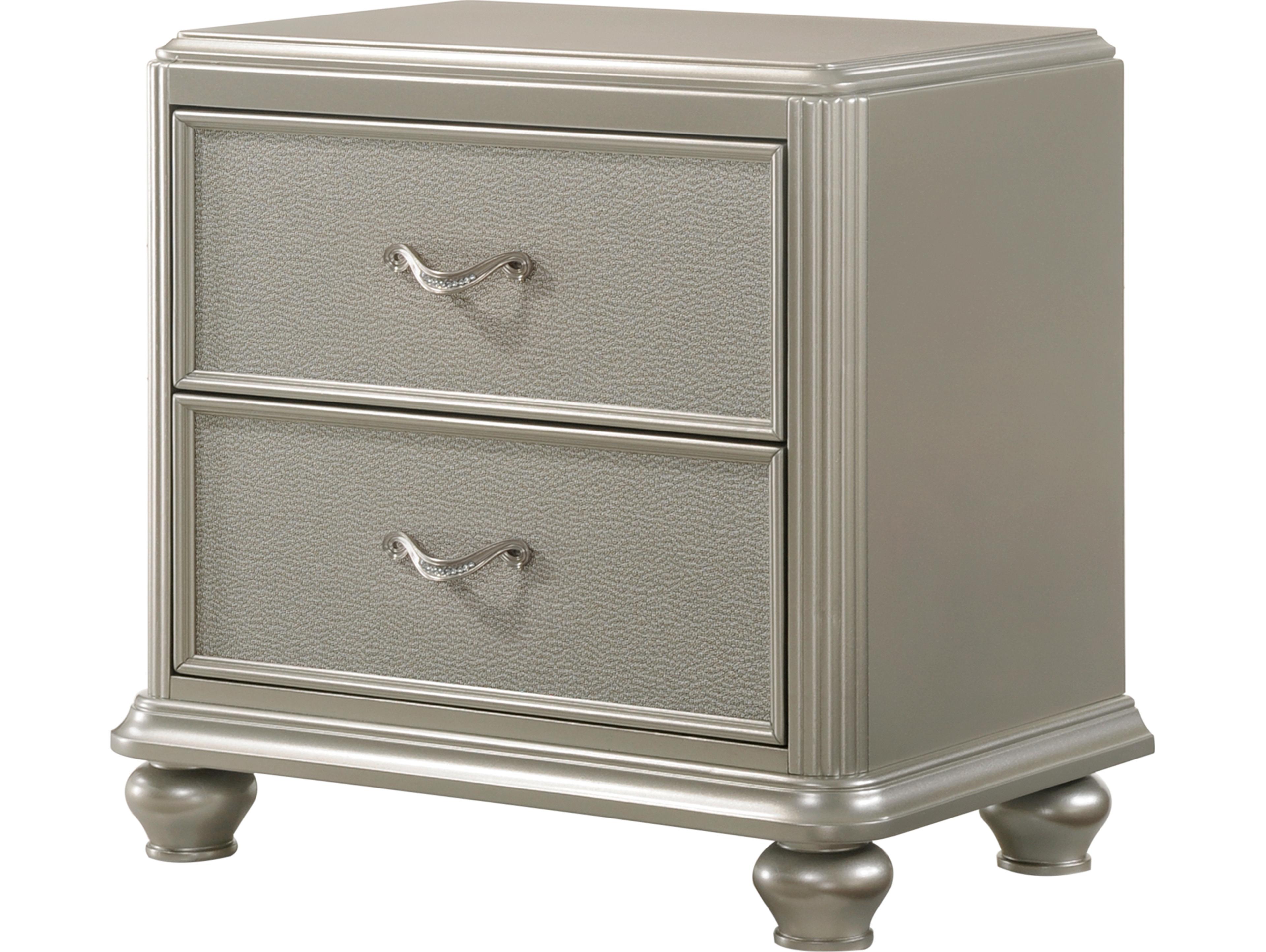 2-Drawers Hardwood Nightstand