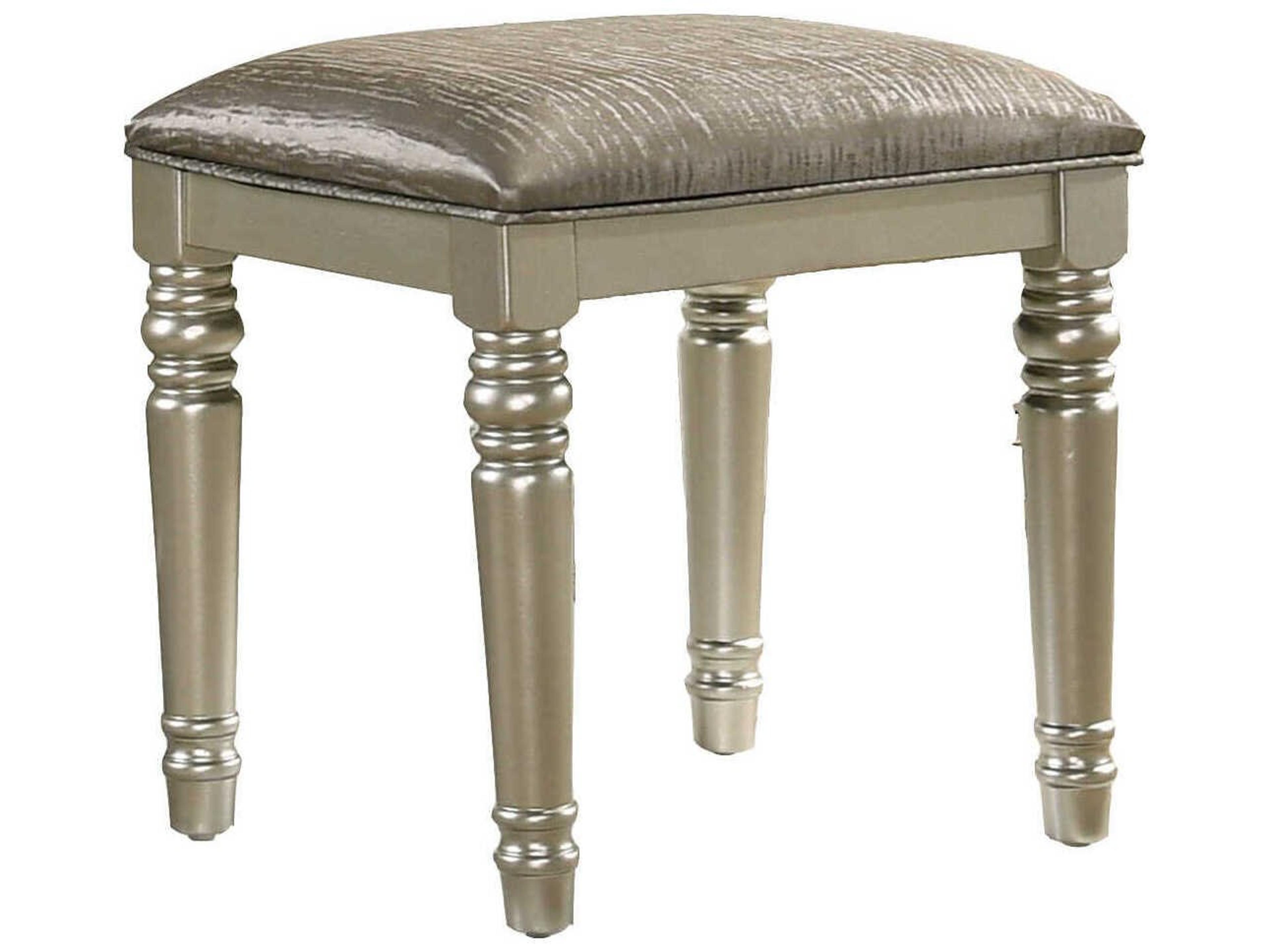 Avalon Furniture Silver Upholstered Accent Stool
