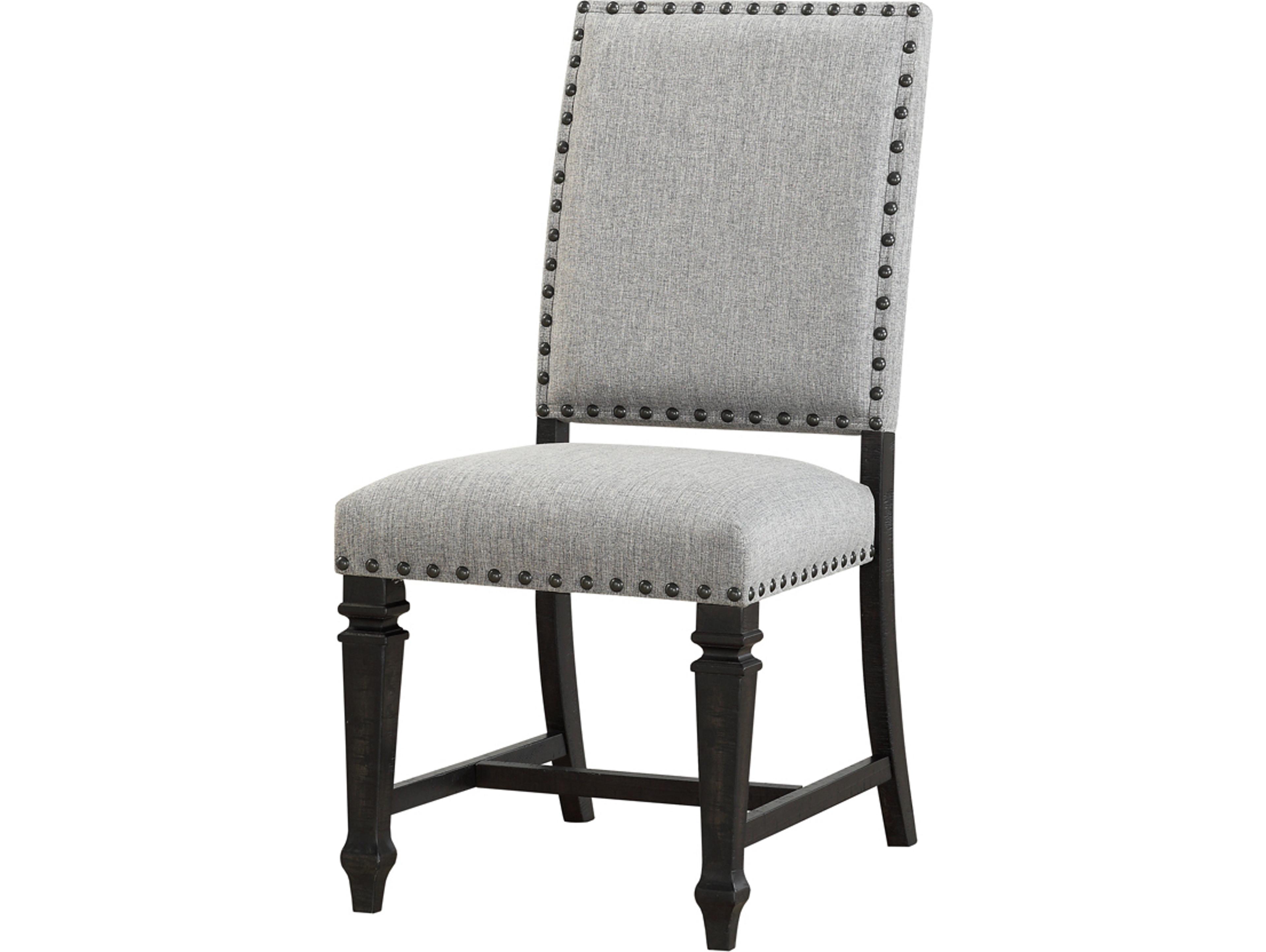 Avalon Furniture Pine Wood Gray Upholstered Armless Dining Chair
