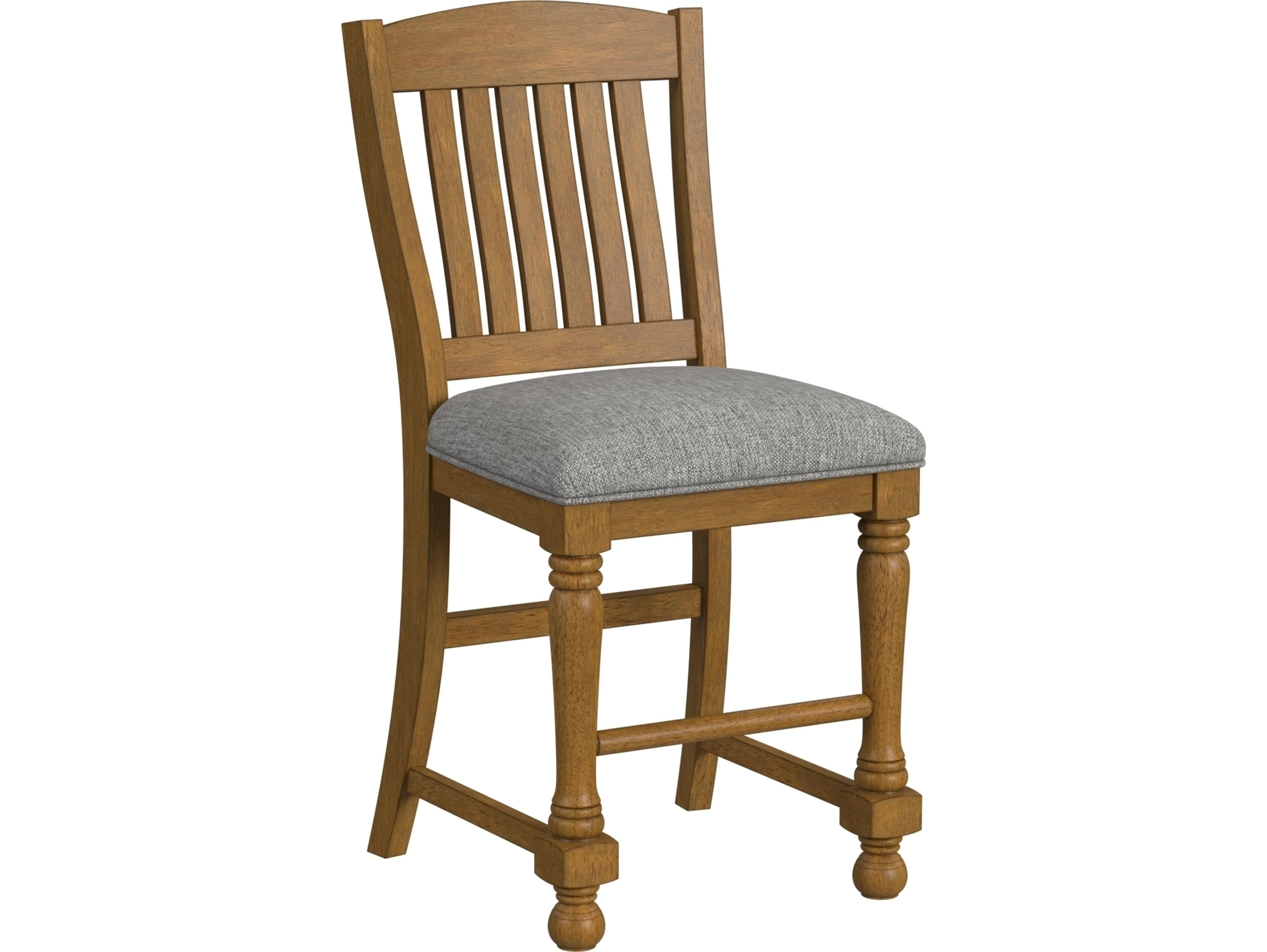 Avalon Furniture Brown Upholstered Acacia Wood Counter Stool