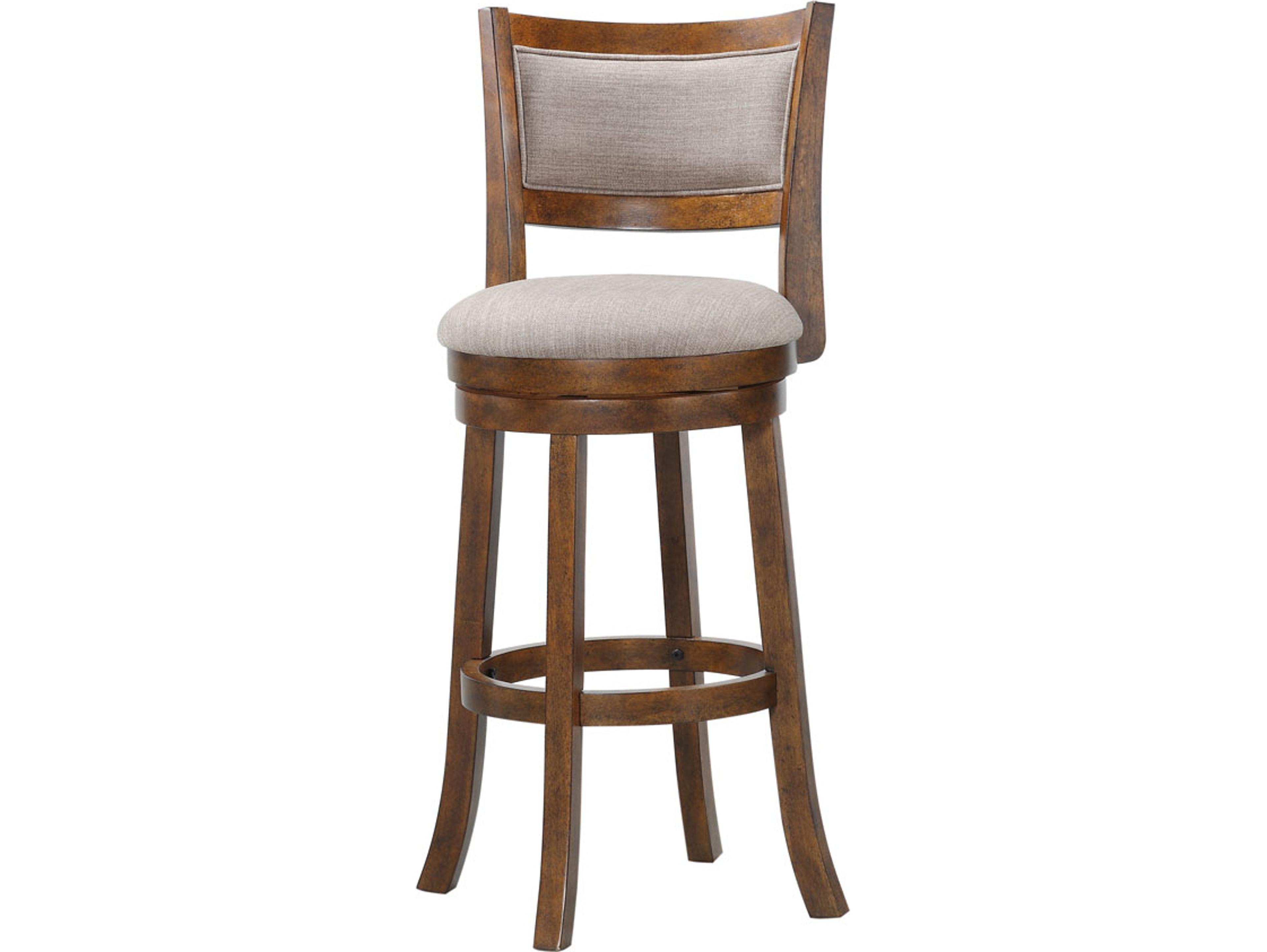 Avalon Furniture Burnt Brown Upholstered Swivel Mango Wood Bar Stool