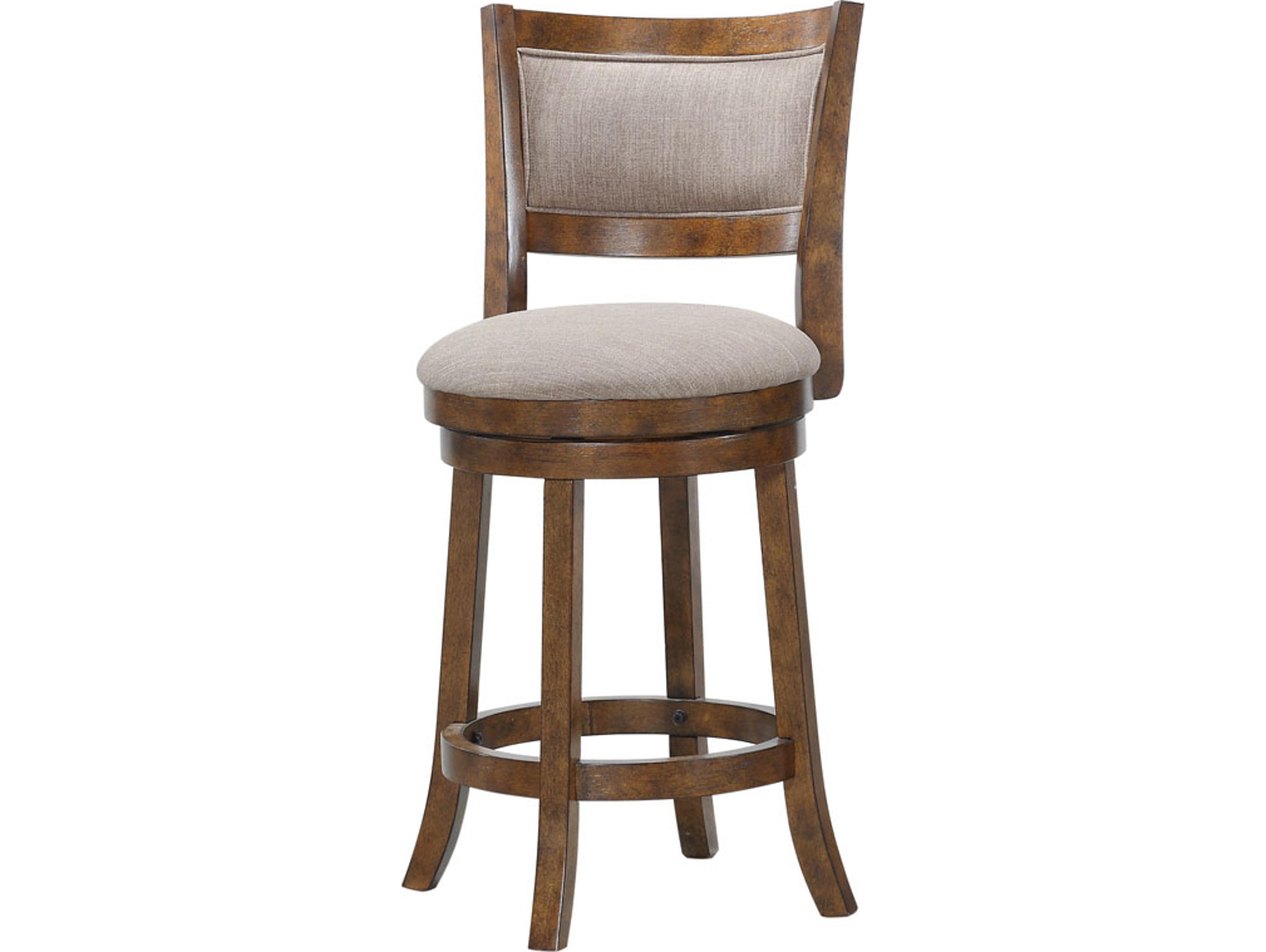 Avalon Furniture Burnt Brown Upholstered Swivel Mango Wood Counter Stool