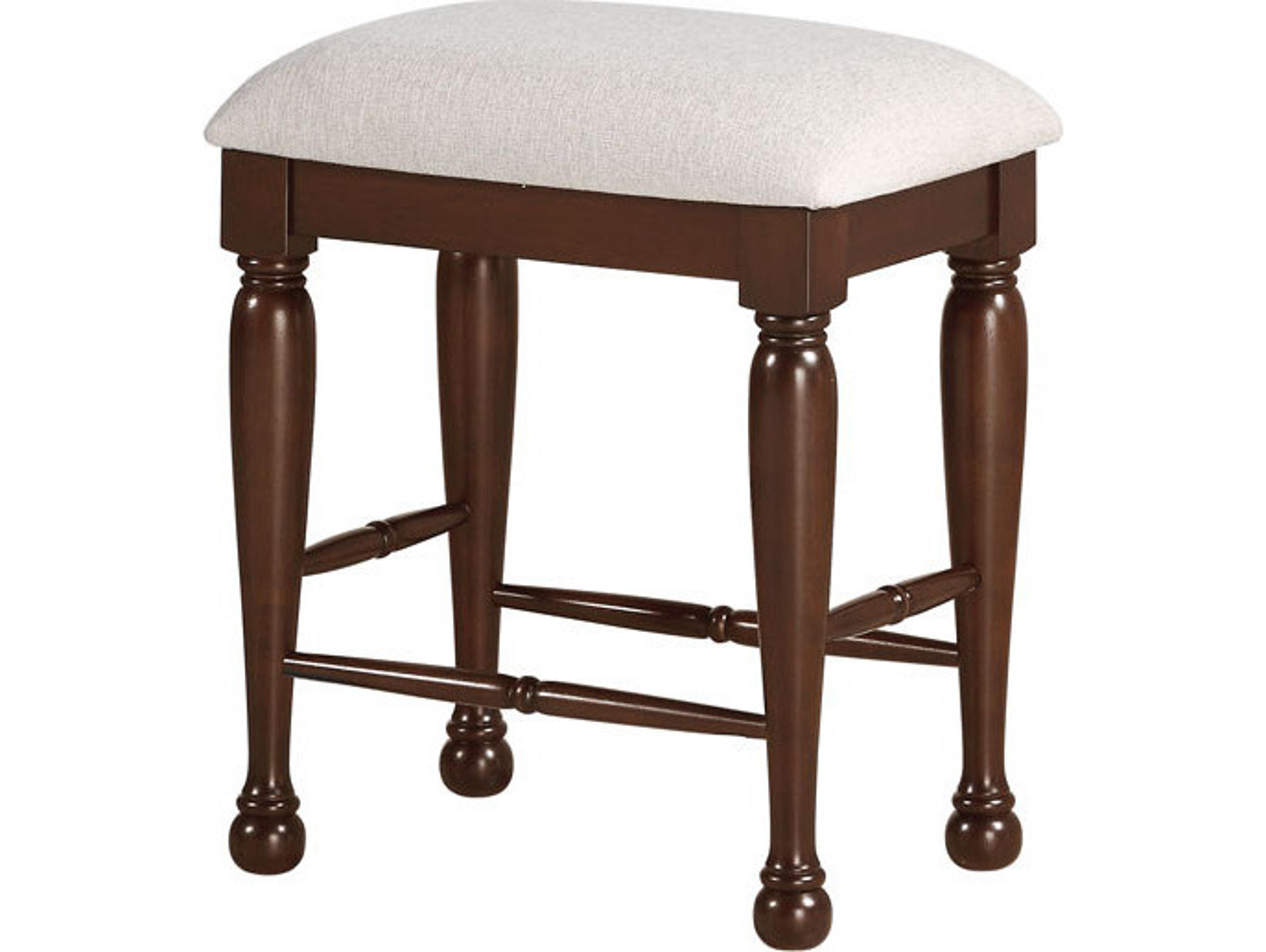 Avalon Furniture Brown Cherry Upholstered Accent Stool