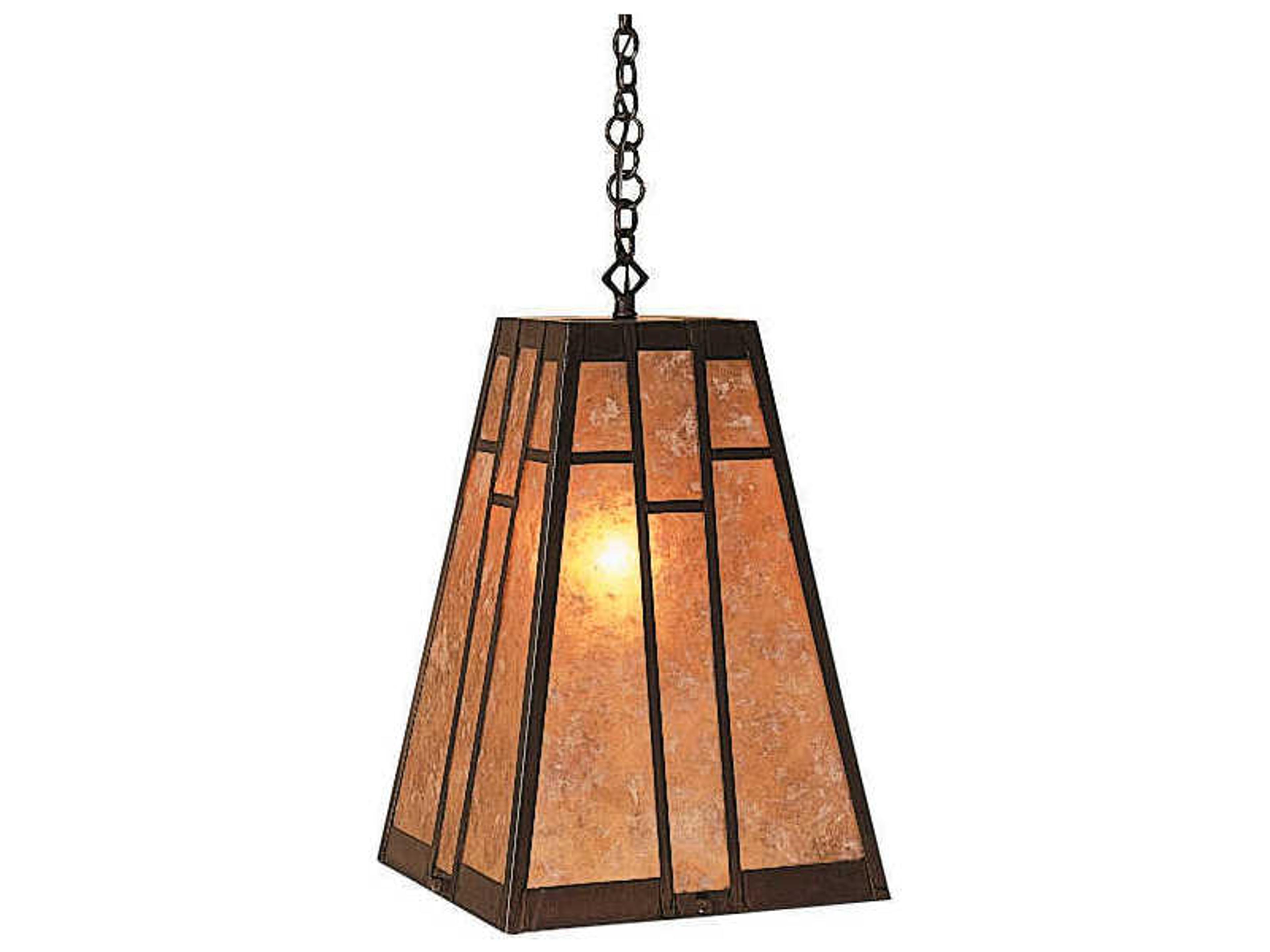 Arroyo Craftsman Asheville 1-Light Bronze Glass Mini Pendant