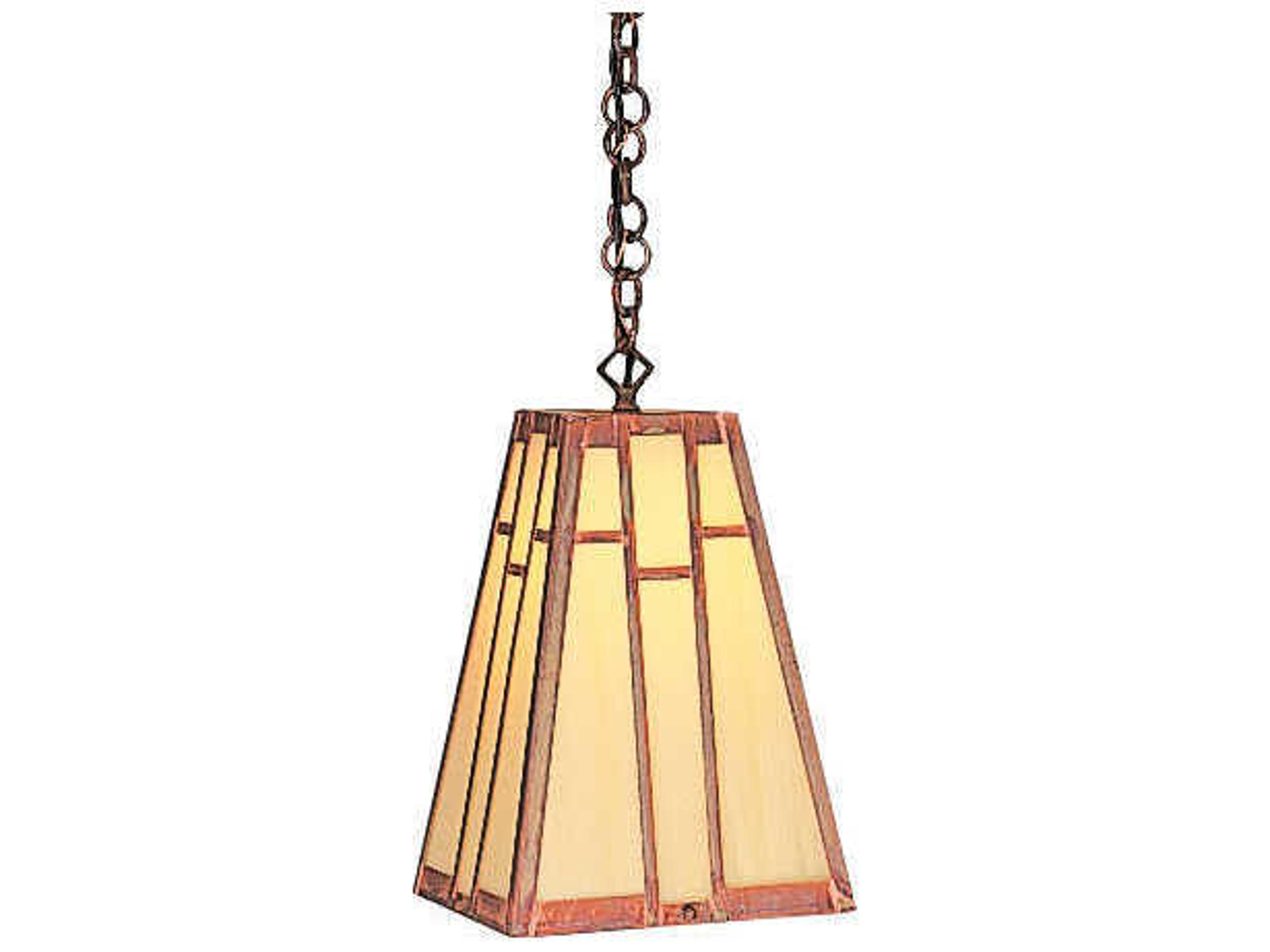 Arroyo Craftsman Asheville 1-Light Copper Glass Mini Pendant