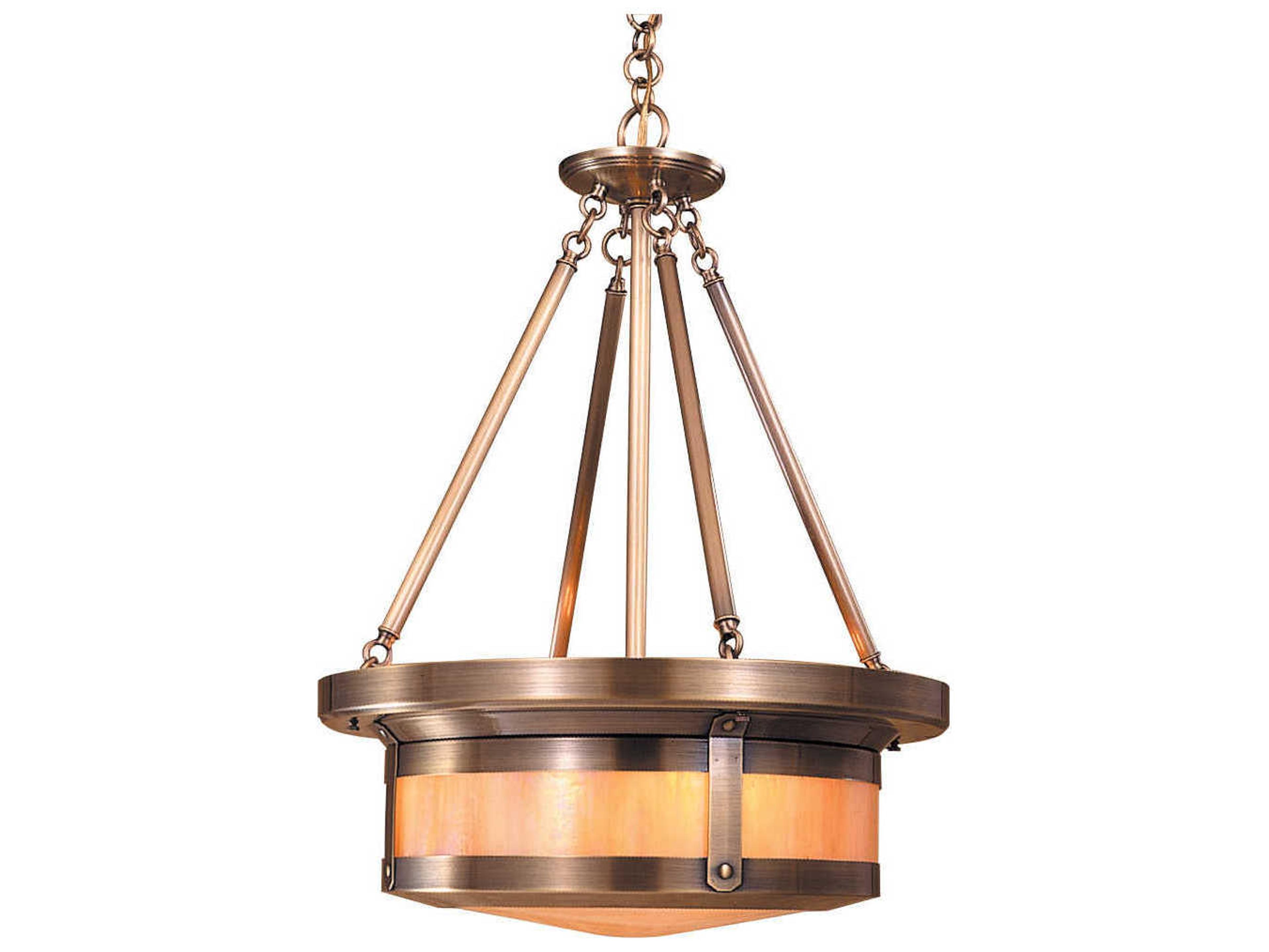 Arroyo Craftsman Berkeley 4-Light Brass Glass Pendant