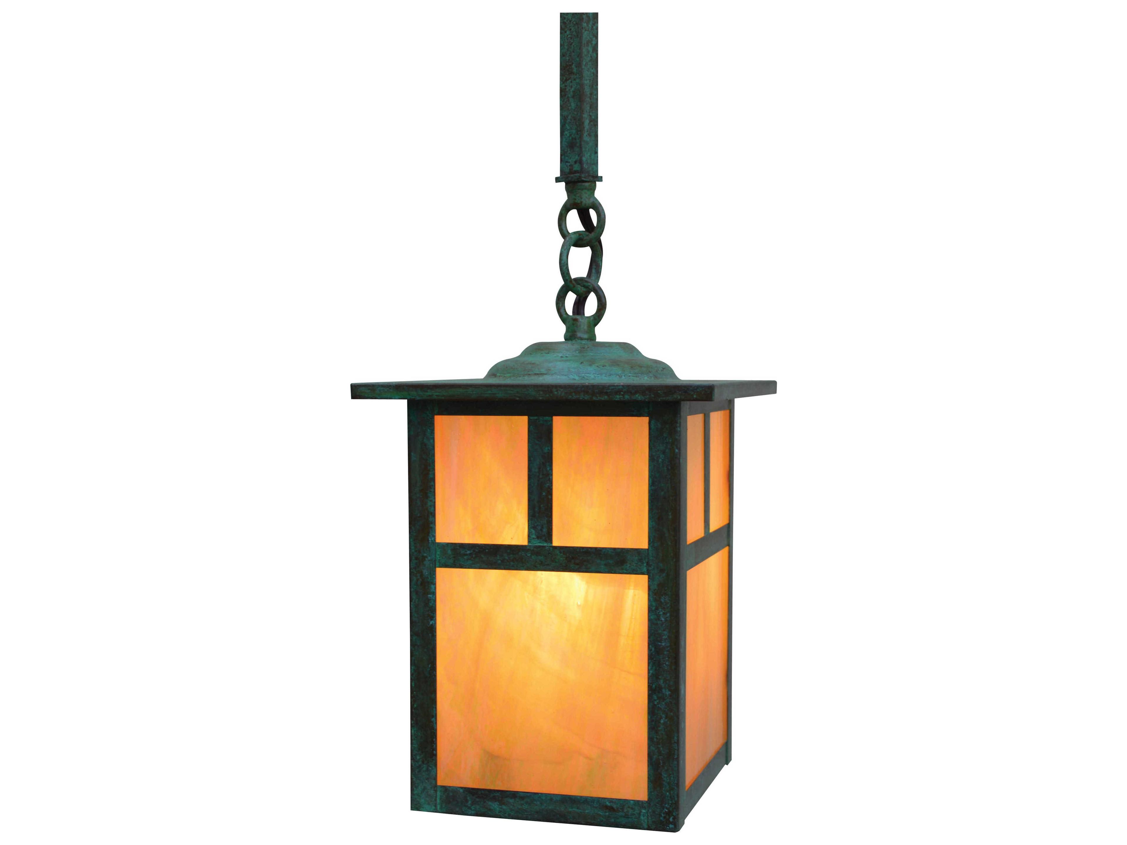 Arroyo Craftsman Mission 1-Light Blue Glass Geometric Mini Pendant