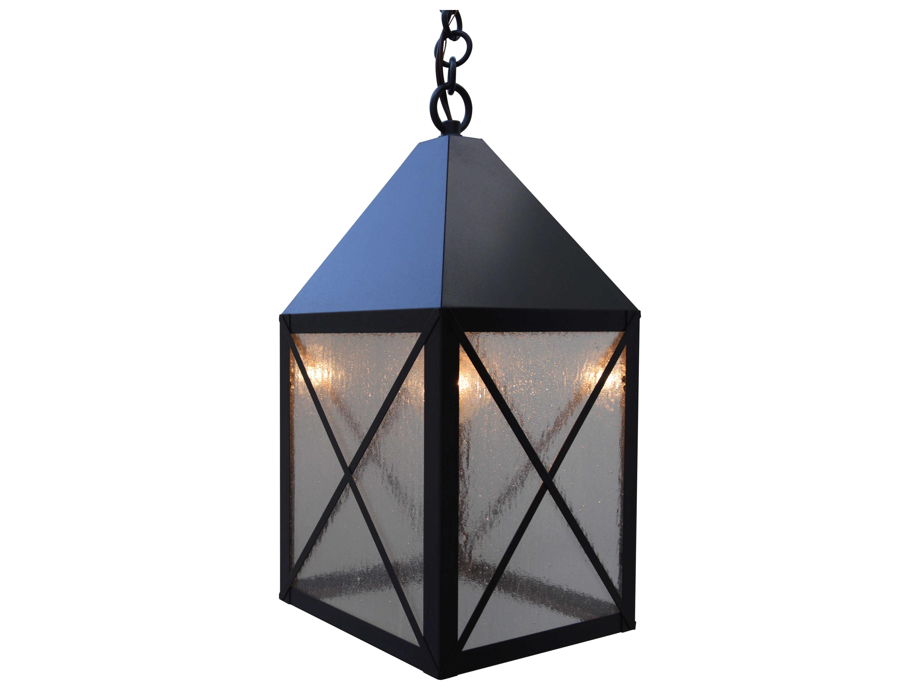 Arroyo Craftsman Nottingham 1-Light Blue Glass Geometric Mini Pendant