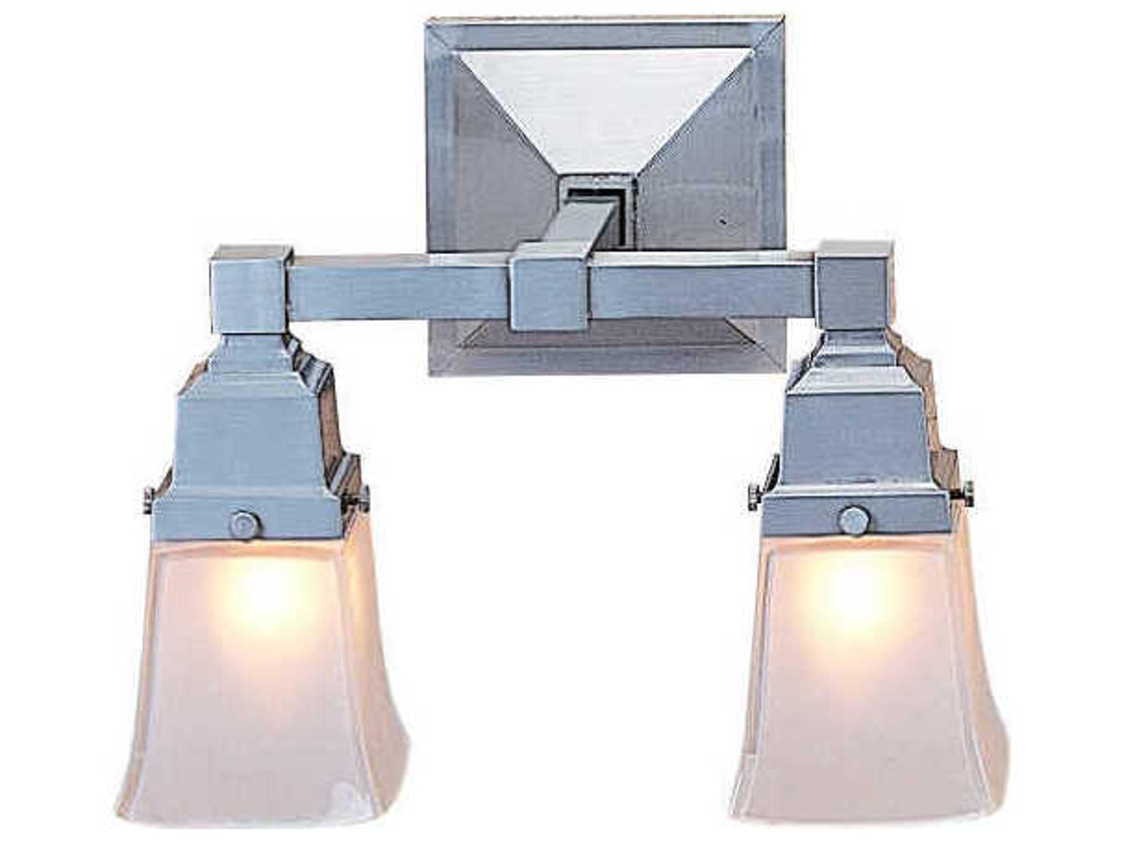 Arroyo Craftsman Ruskin 2-Light Silver Glass Vanity Light