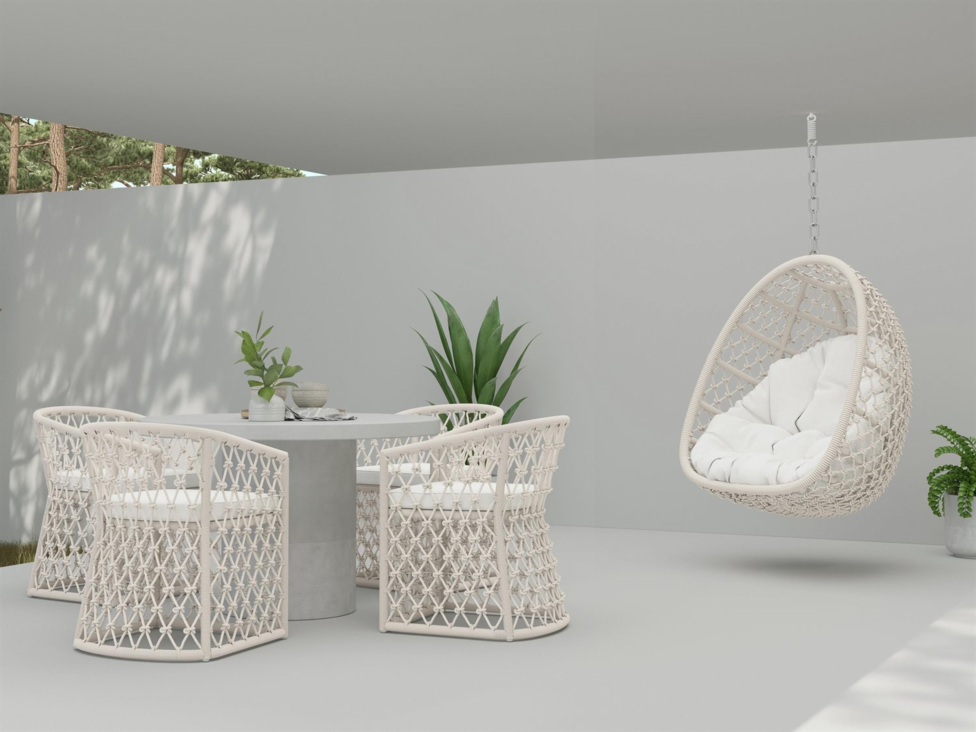 Azzurro Living Amelia White Rope Outdoor Dining Set