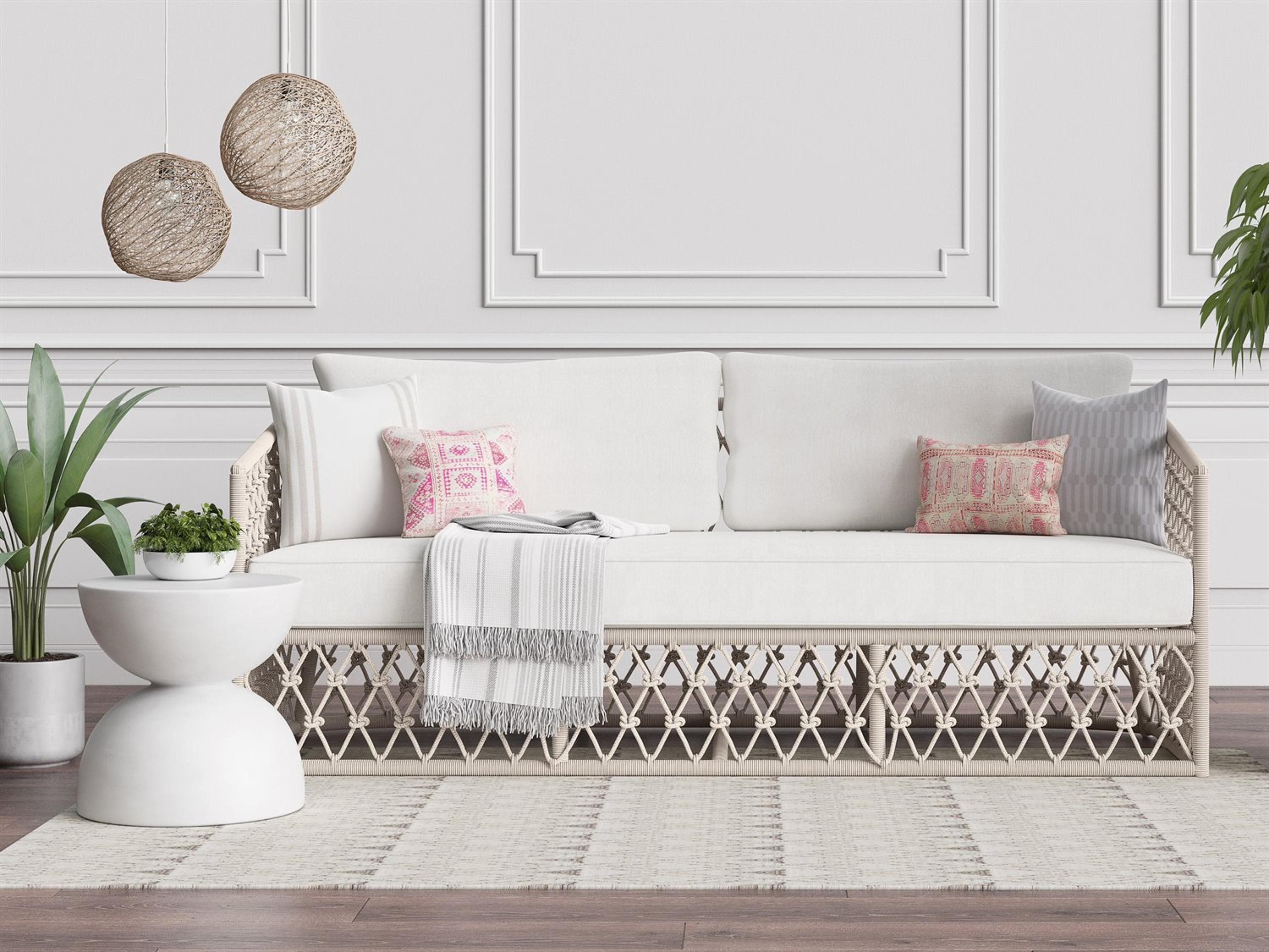 Azzurro Living Amelia White Rope Outdoor Patio Lounge Set