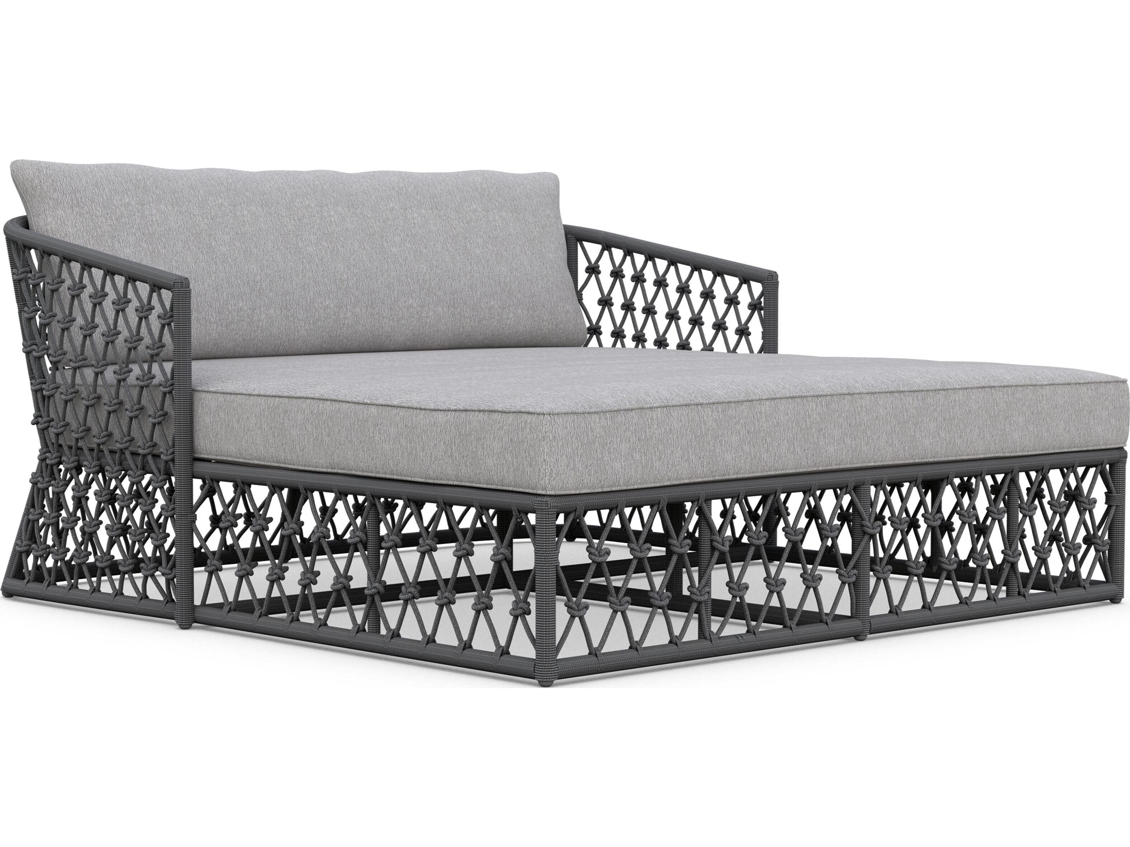 Azzurro Living Amelia Ash All-Weather Rope Day Bed with Fog Cushion