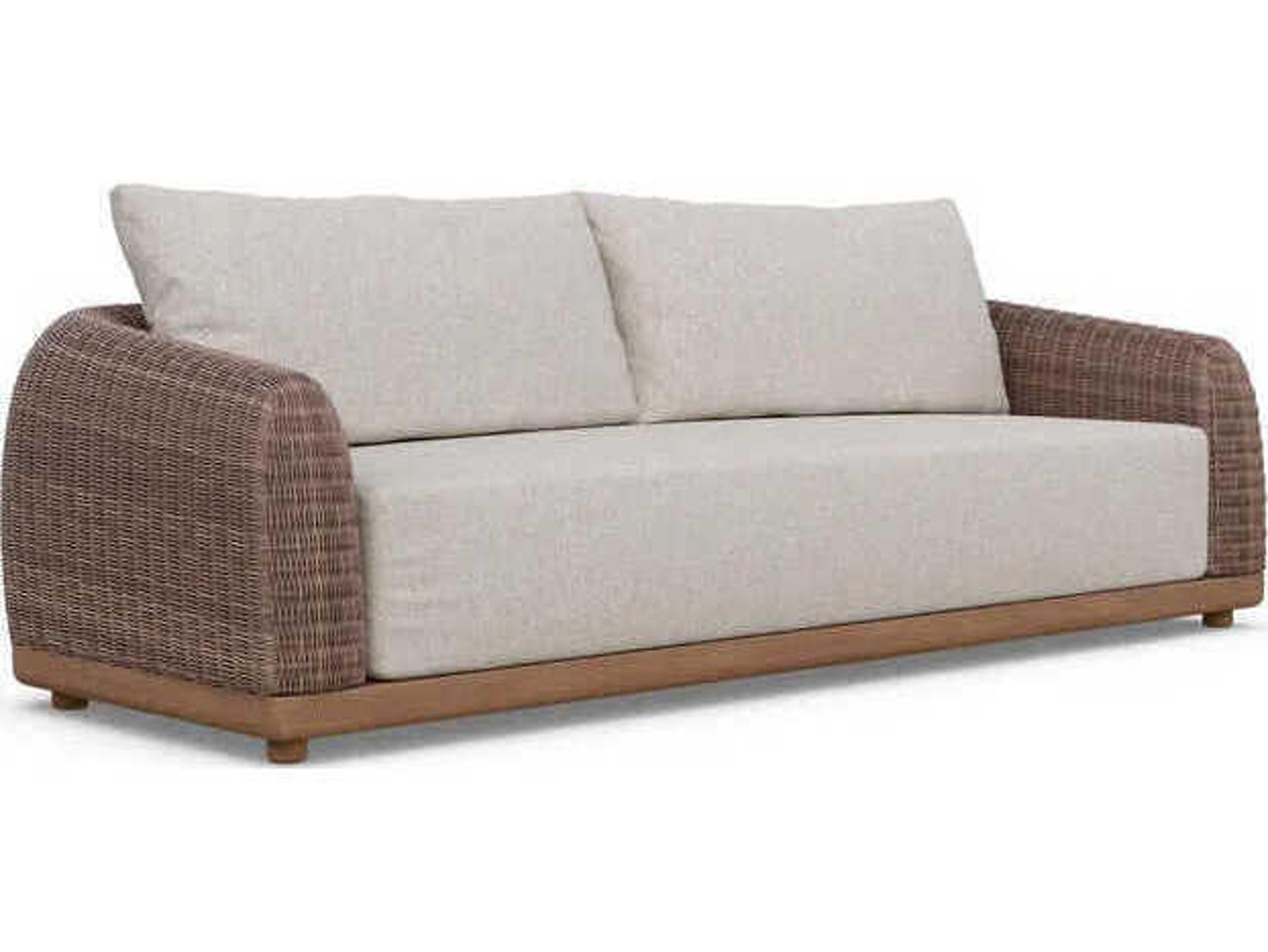 Azzurro Living Aspen Espresso Aluwood Wicker Cushion Sofa