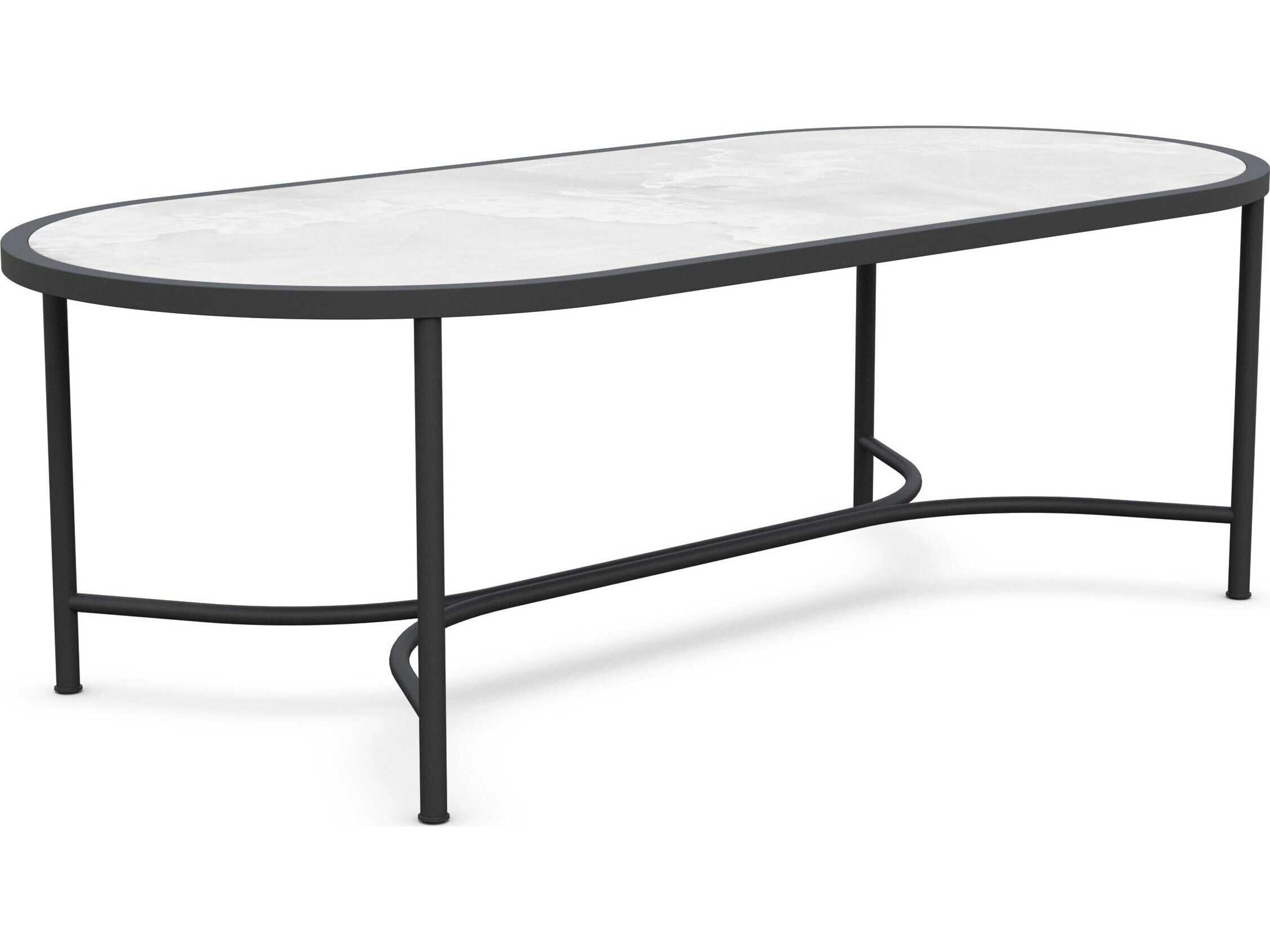 Azzurro Living Athens Noir Wrought Iron Oval Dining Table