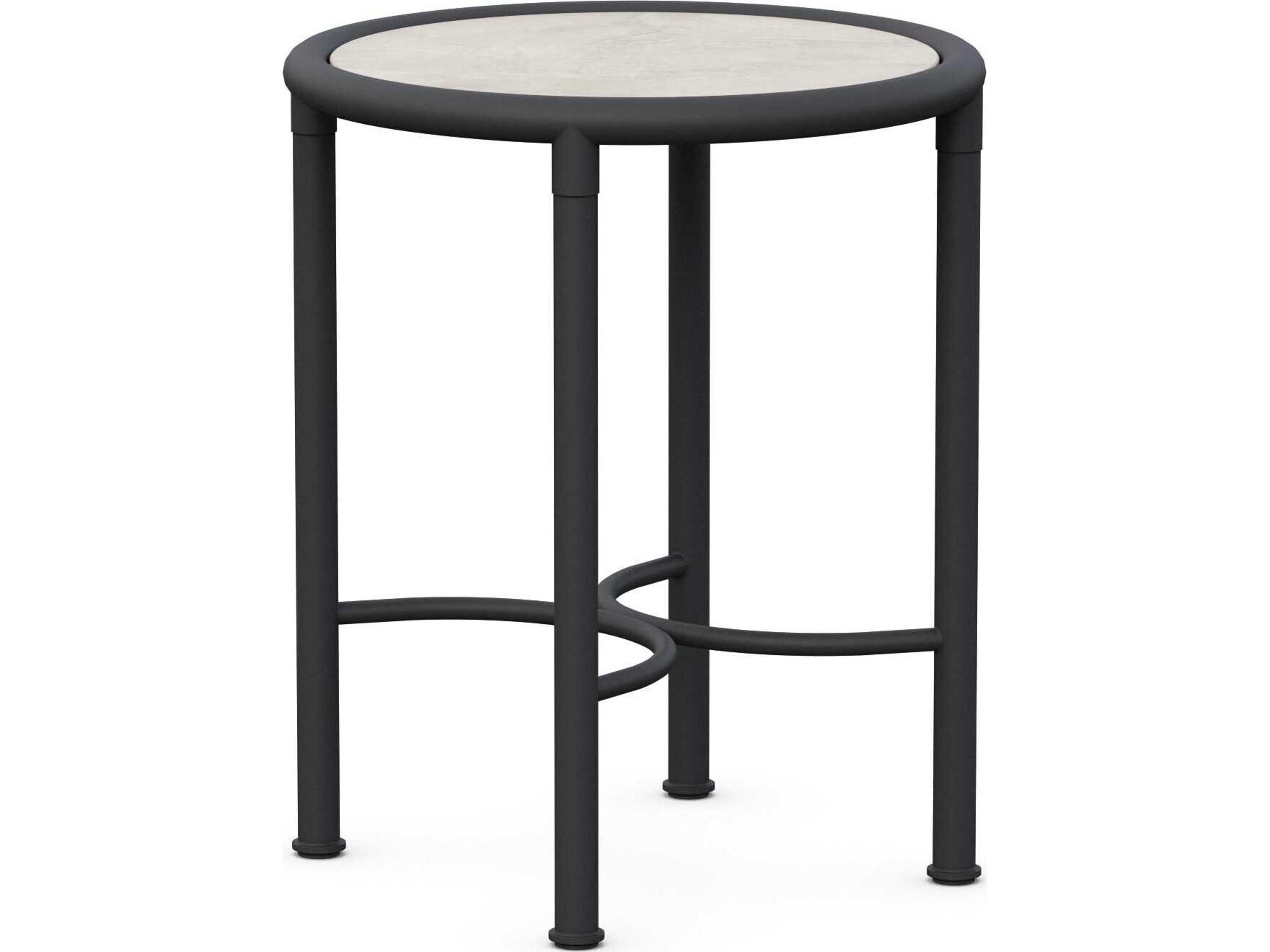Azzurro Living Athens Noir Wrought Iron Round End Table