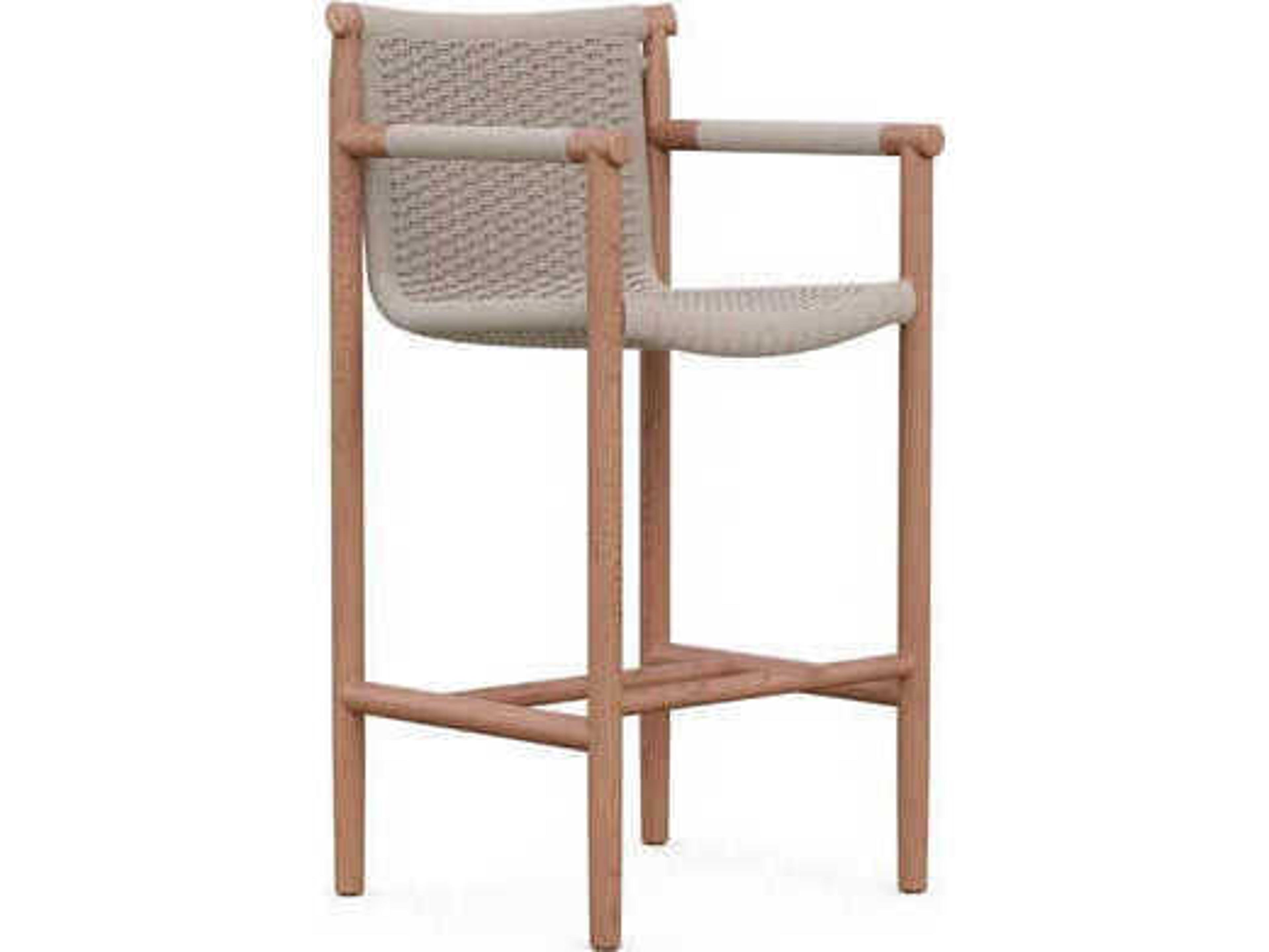 Azzurro Living Boca Natural Teak Rope Bar Stool