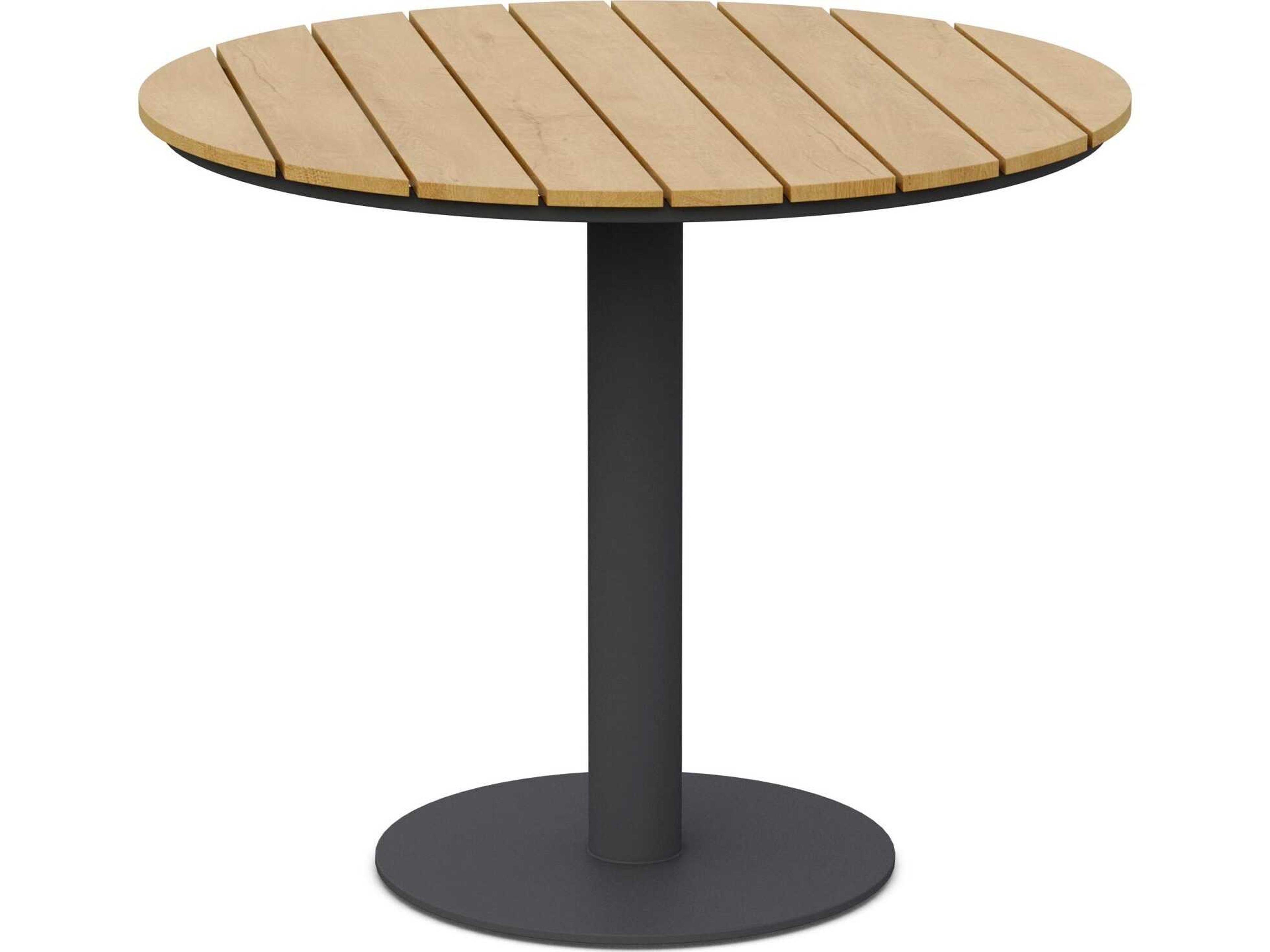 Azzurro Living Bordeaux Matte Charcoal Aluminum Round Dining Table