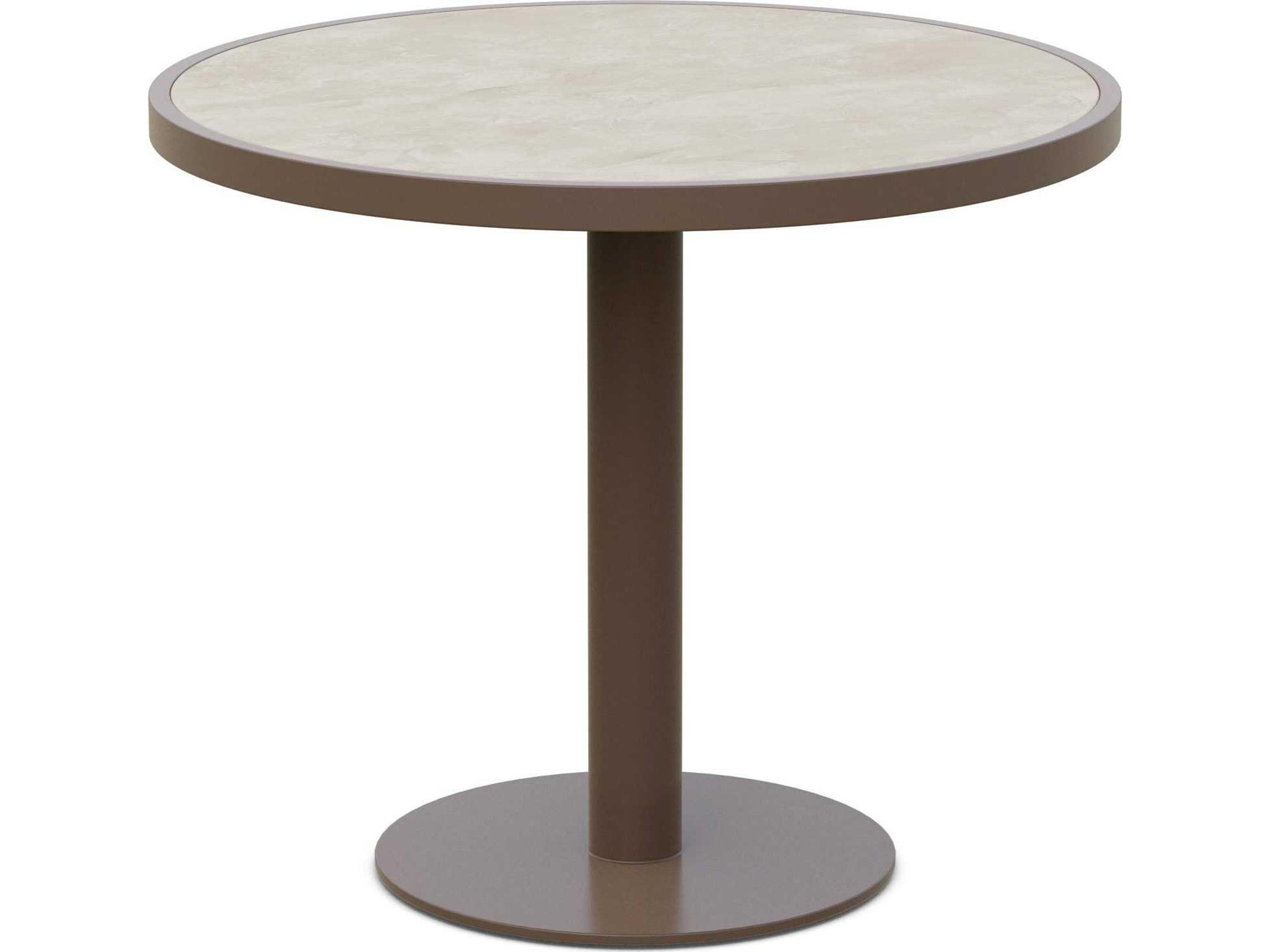 Azzurro Living Bordeaux Matte Bronze Aluminum Round Dining Table