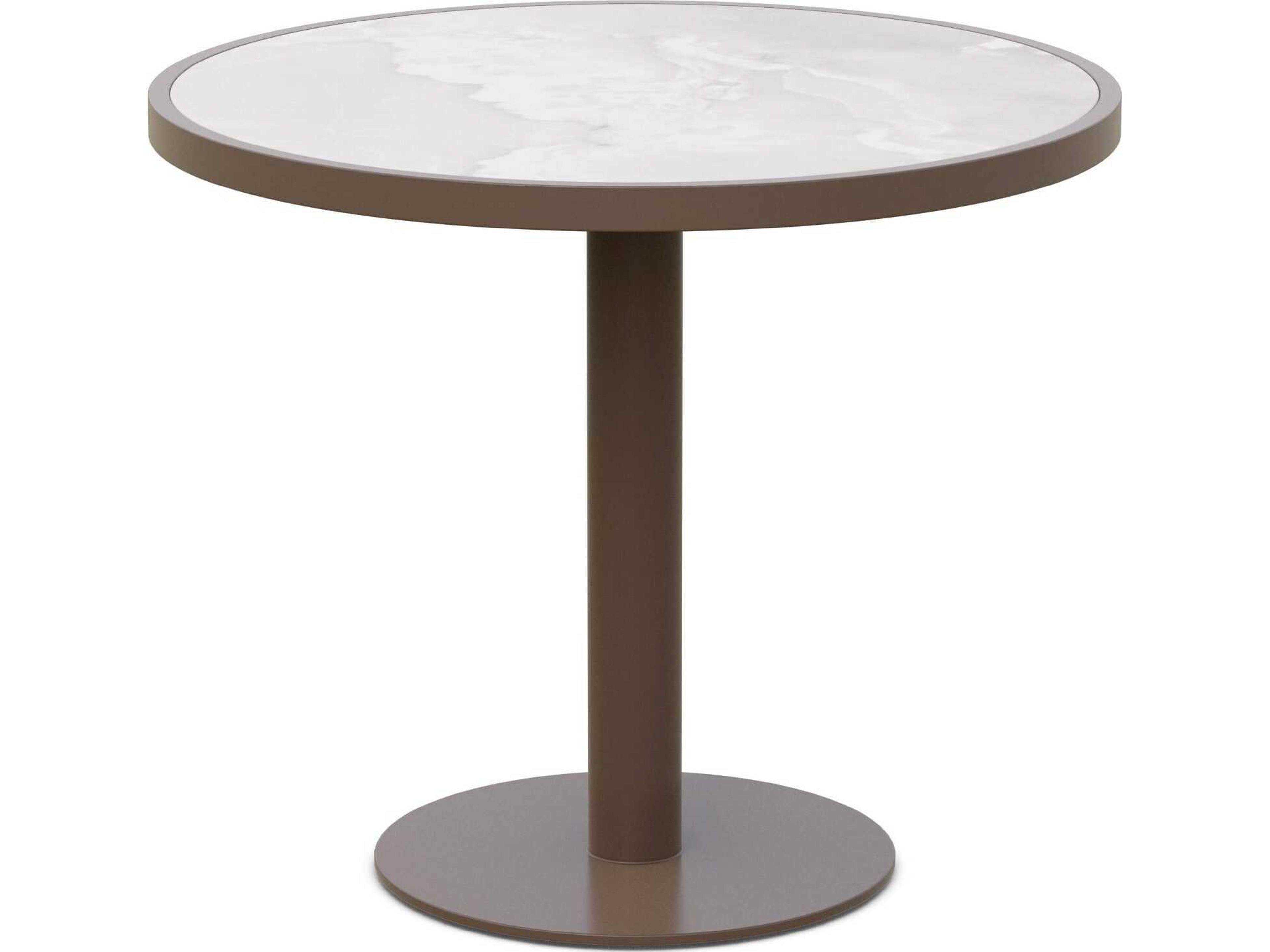 Azzurro Living Bordeaux Matte Bronze Aluminum Round Dining Table