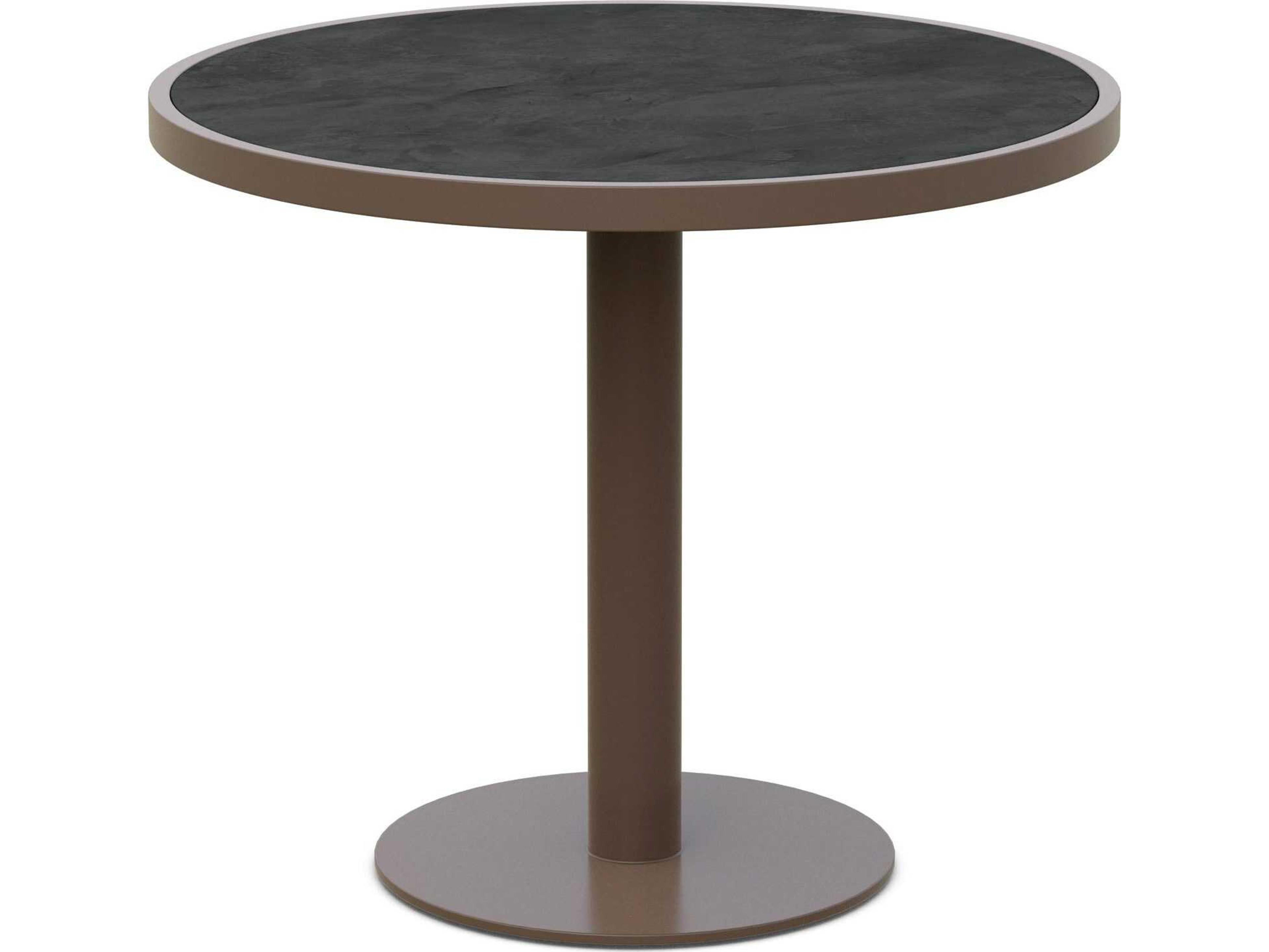 Azzurro Living Bordeaux Matte Bronze Aluminum Round Dining Table