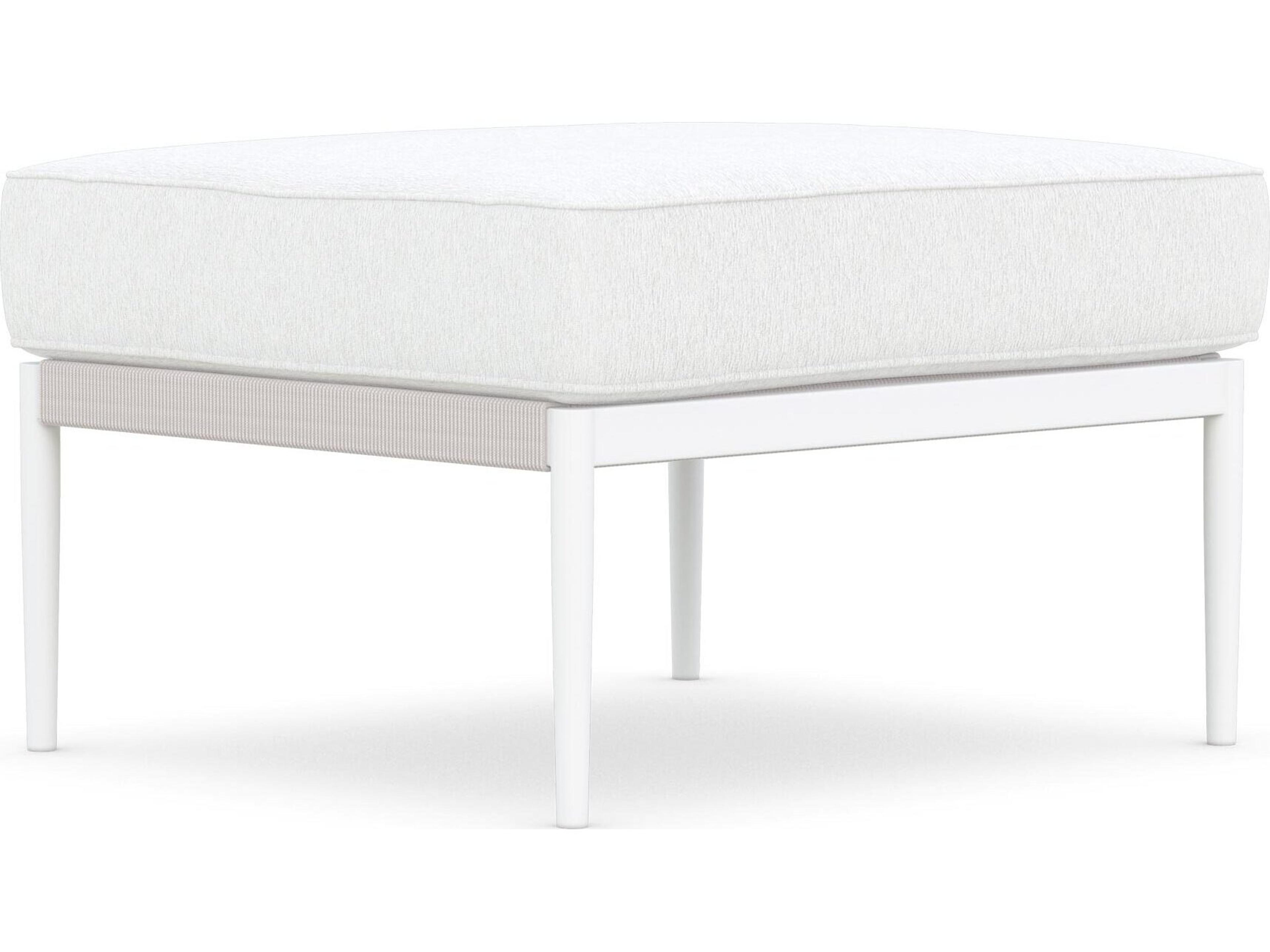 Azzurro Living Catalina Sand All-Weather Rope Patio Ottoman with Cloud Cushion