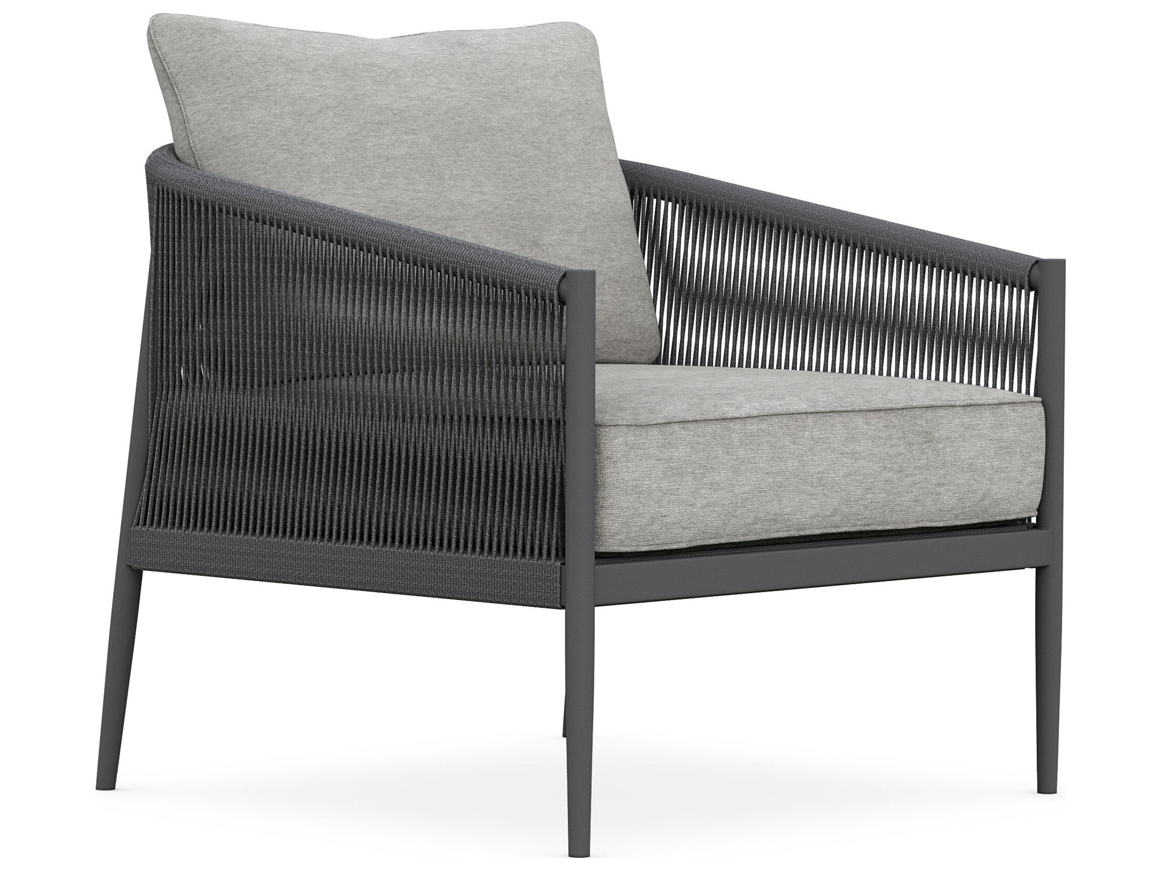 Azzurro Living Catalina Ash All-Weather Rope Patio Lounge Chair with Fog Cushion