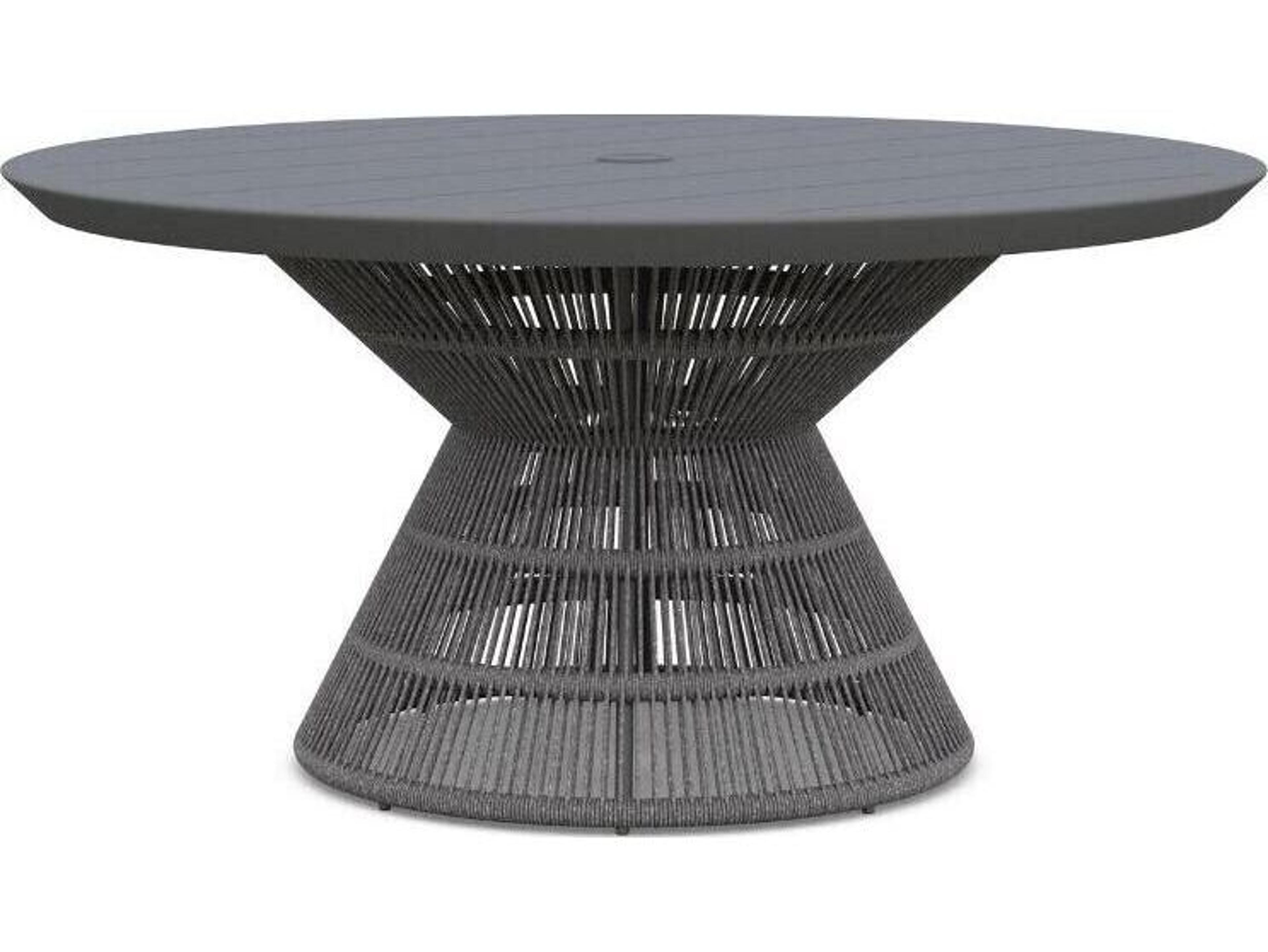 Azzurro Living Captiva Aluminum Round Umbrella Hole Dining Table
