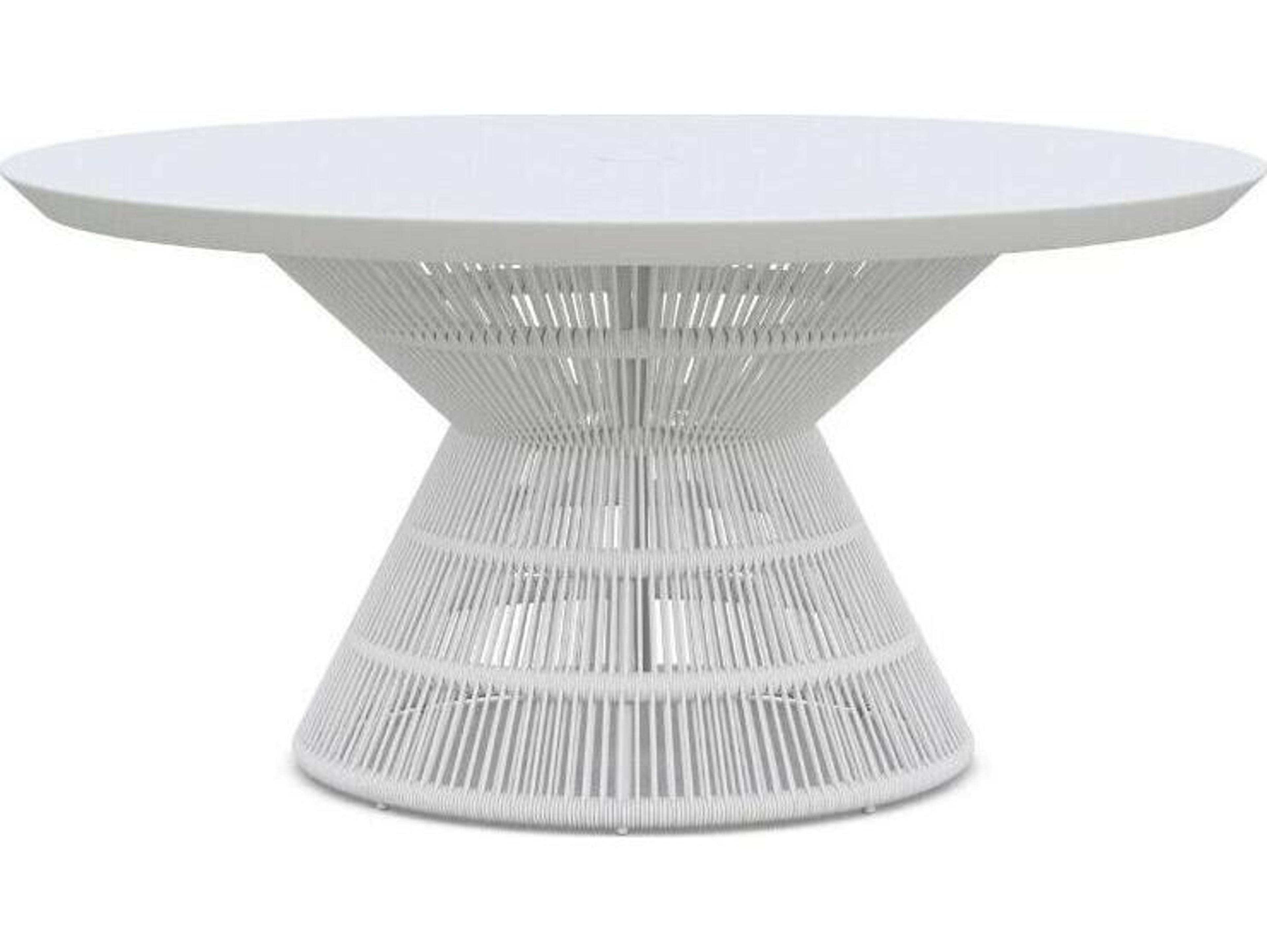 Azzurro Living Captiva Aluminum Round Umbrella Hole Dining Table