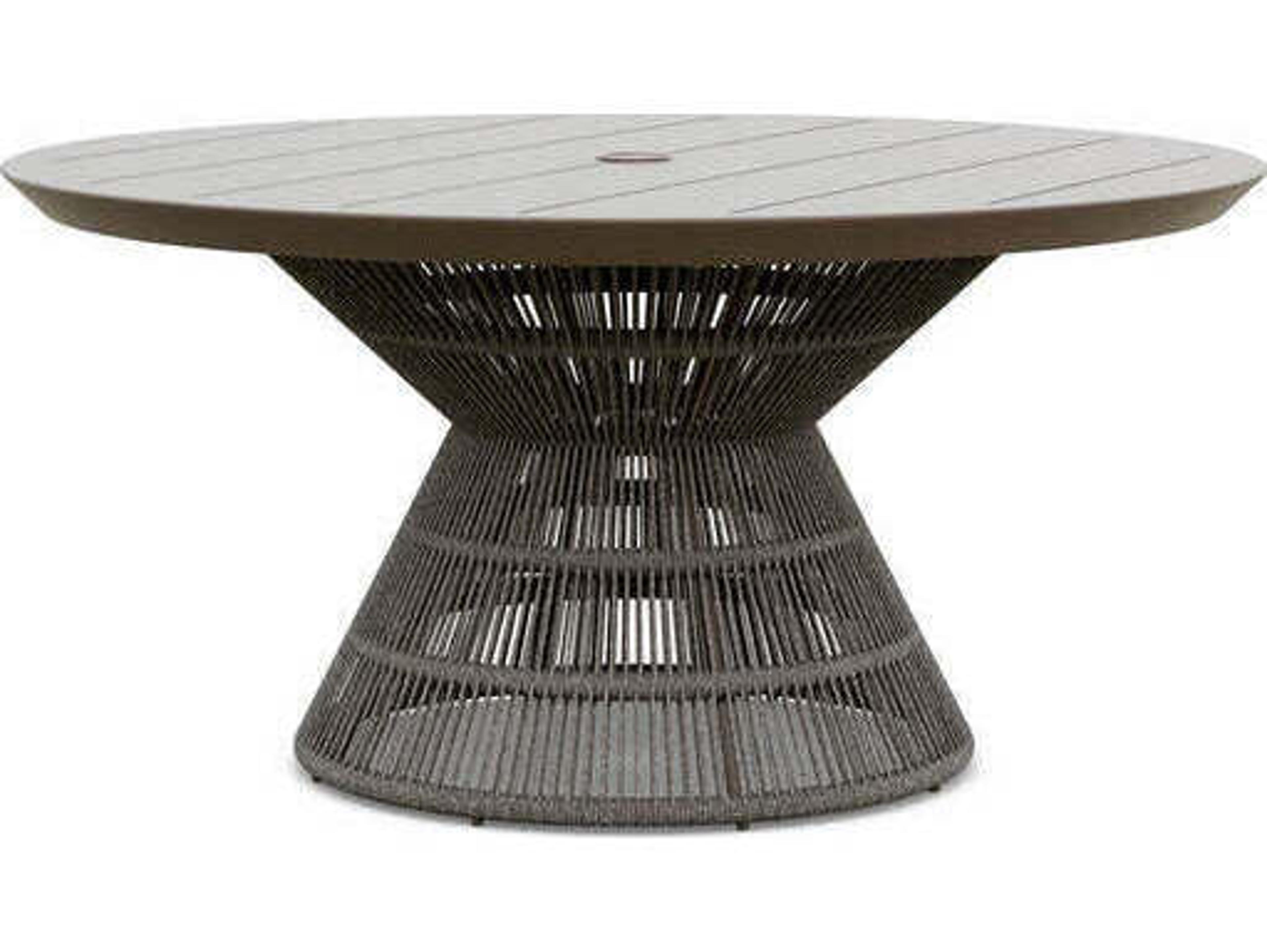 Azzurro Living Captiva Aluminum Round Umbrella Hole Dining Table