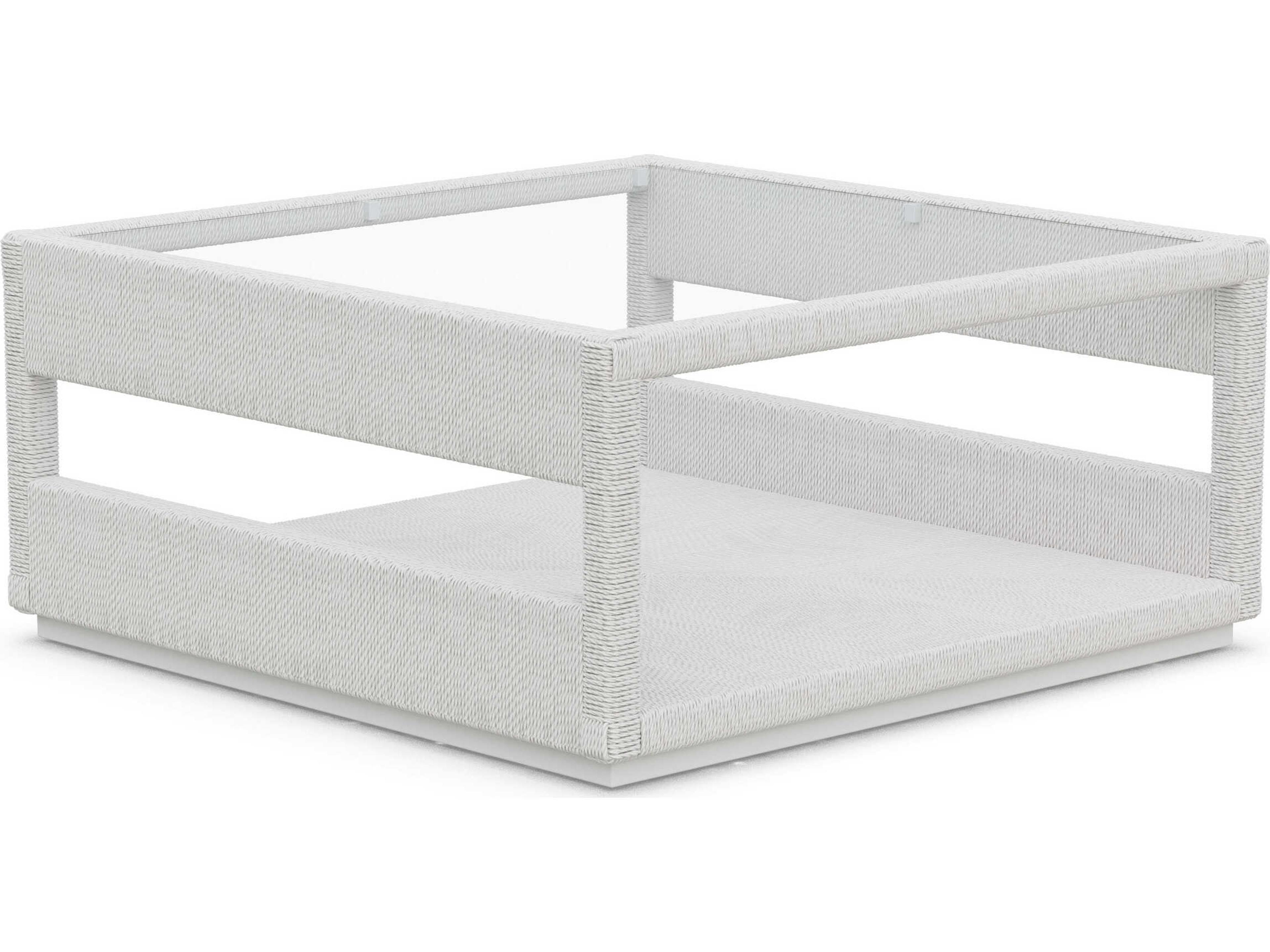 Azzurro Living Cyprus Bone All-weather Wicker Square Coffee Table