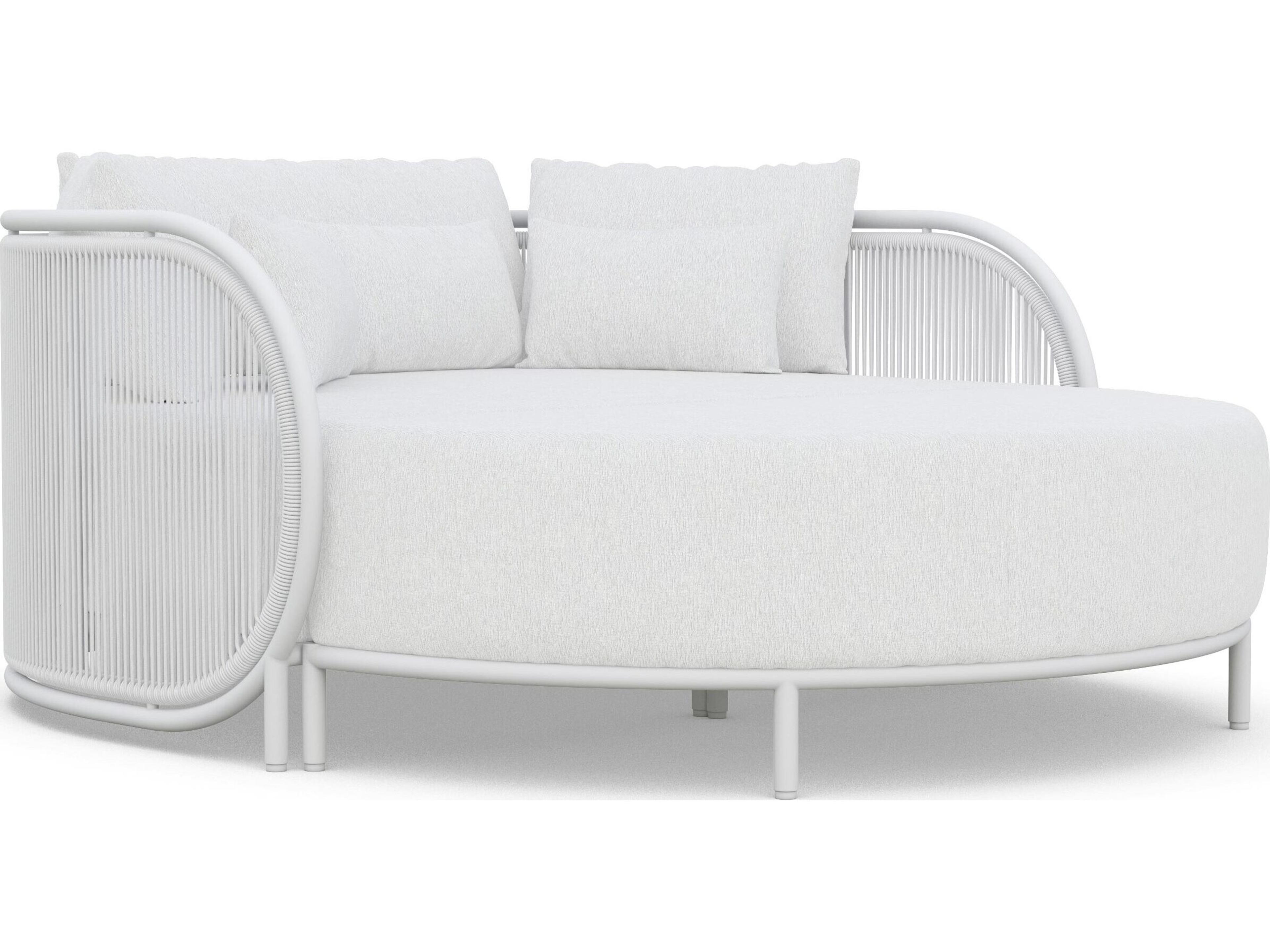 Azzurro Living Kamari White Mist All-Weather Rope Patio Daybed with Cloud Cushion