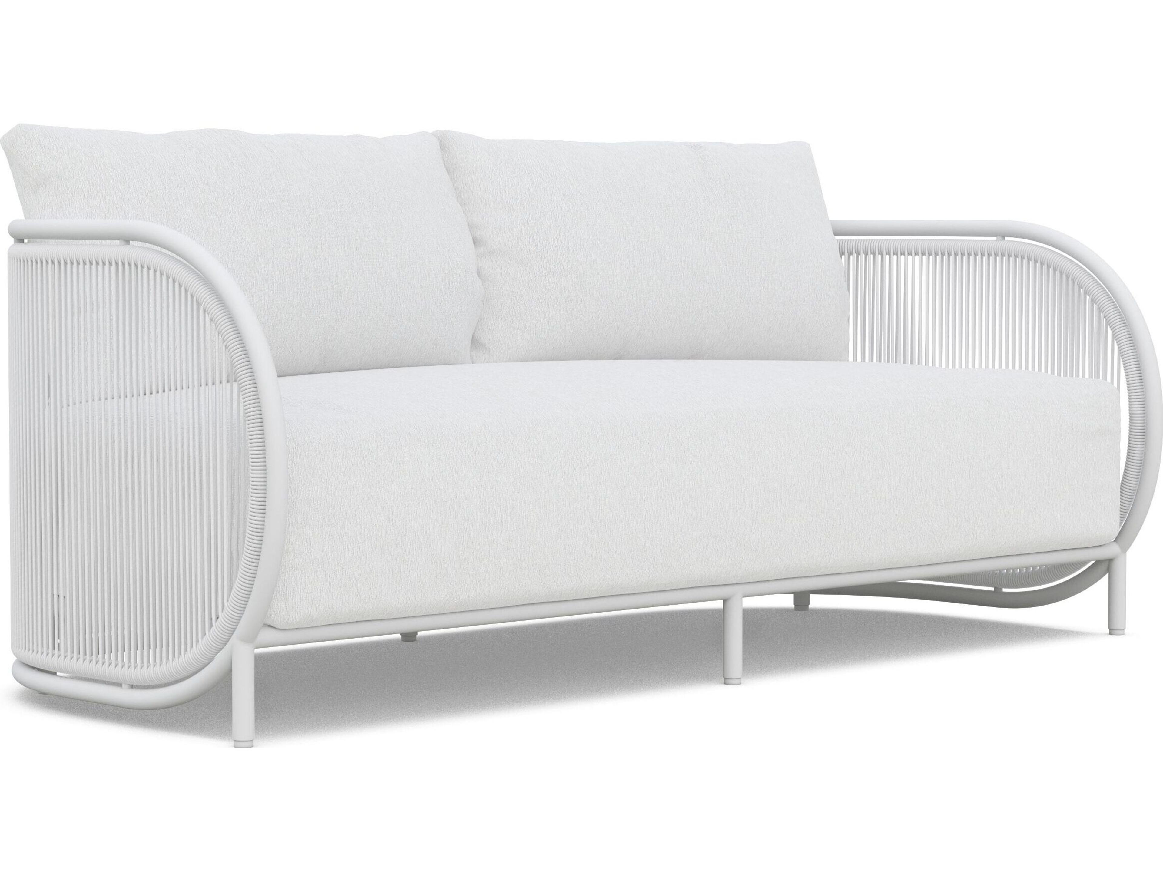 Azzurro Living Kamari White Mist All-Weather Rope Outdoor Sofa with Cloud Cushion