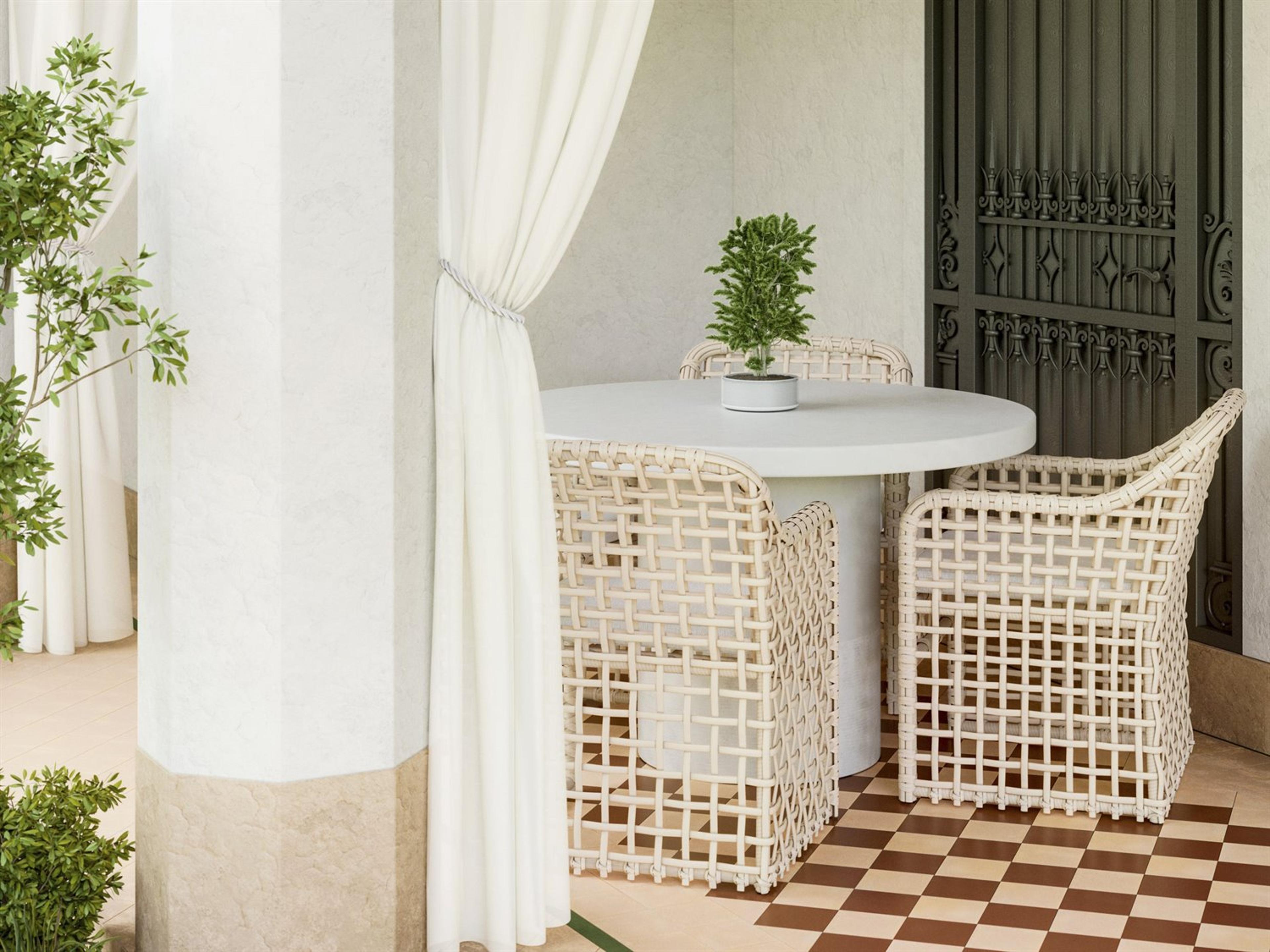 Azzurro Living Kiawah Almond All-Weather Wicker Outdoor Dining Set