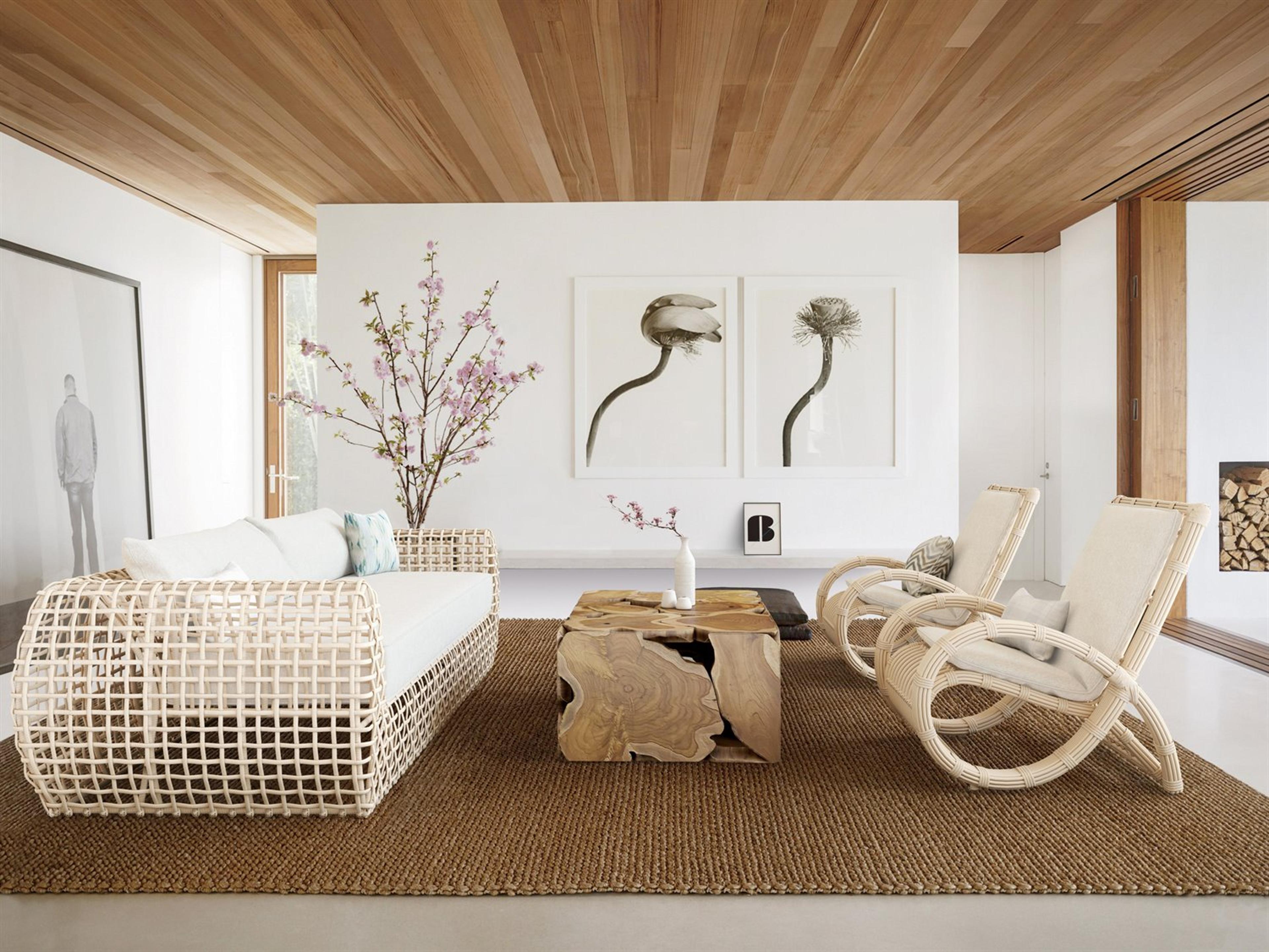 Azzurro Living Kiawah Almond All-Weather Wicker Outdoor Patio Lounge Set