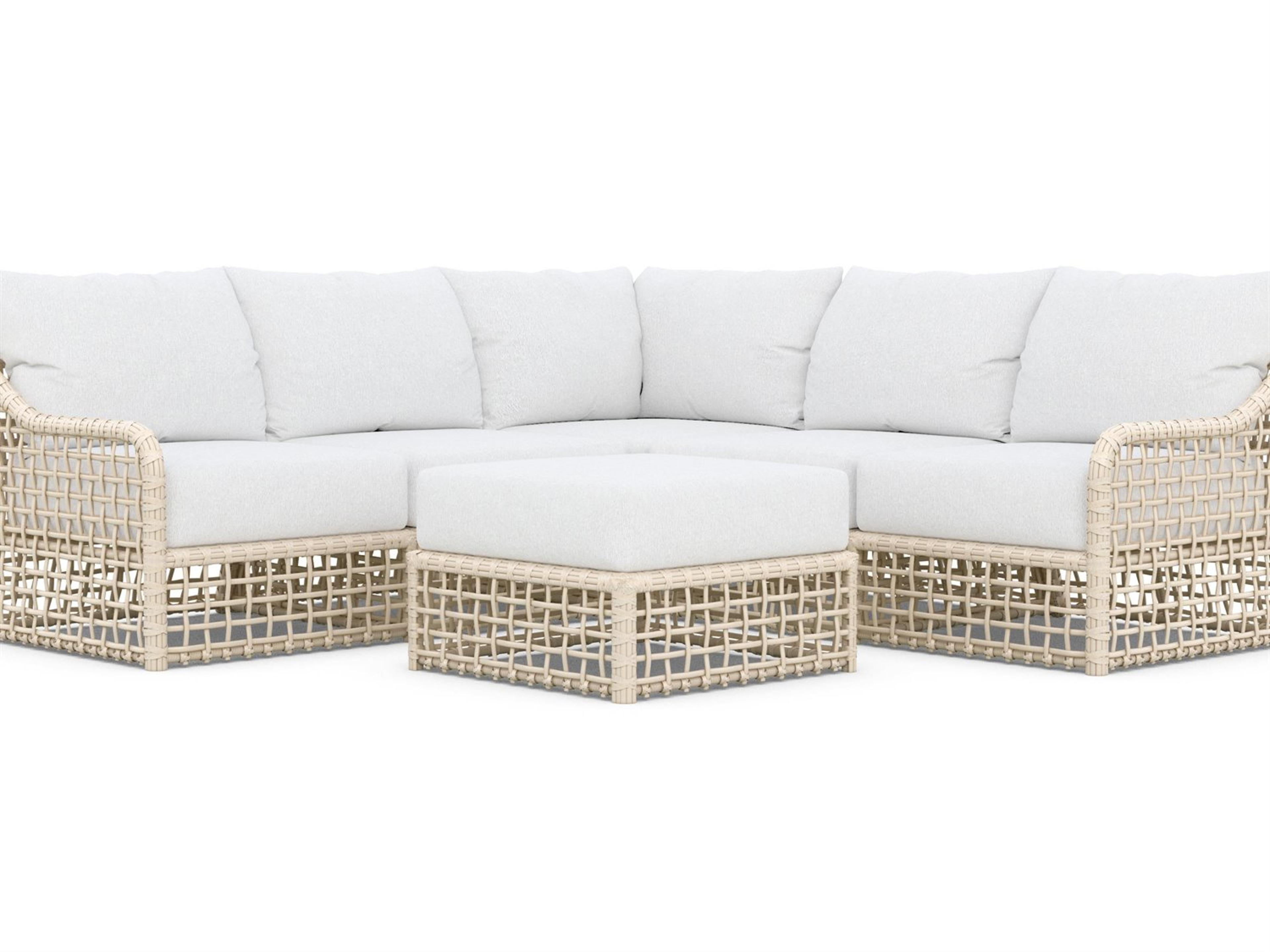 Azzurro Living Kiawah Almond All-Weather Wicker Sectional Outdoor Lounge Set