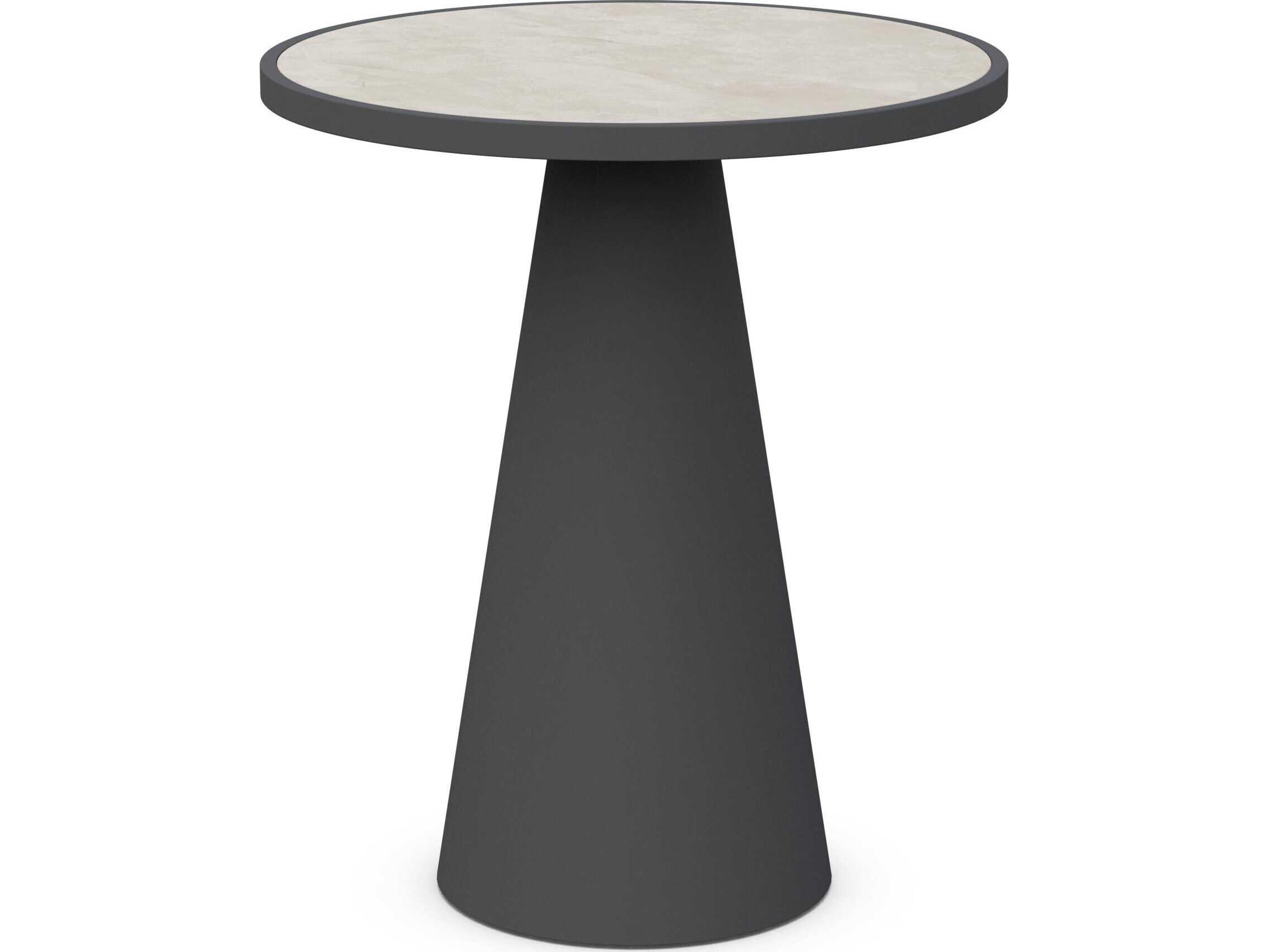 Azzurro Living Leon Matte Charcoal Aluminum Round Bar Table